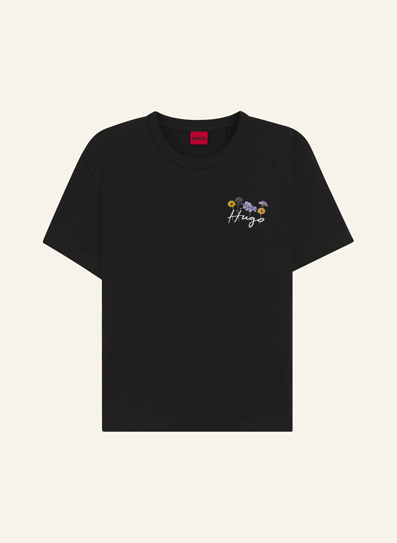 HUGO T-Shirt DESTREL_4 Regular Fit: SCHWARZ