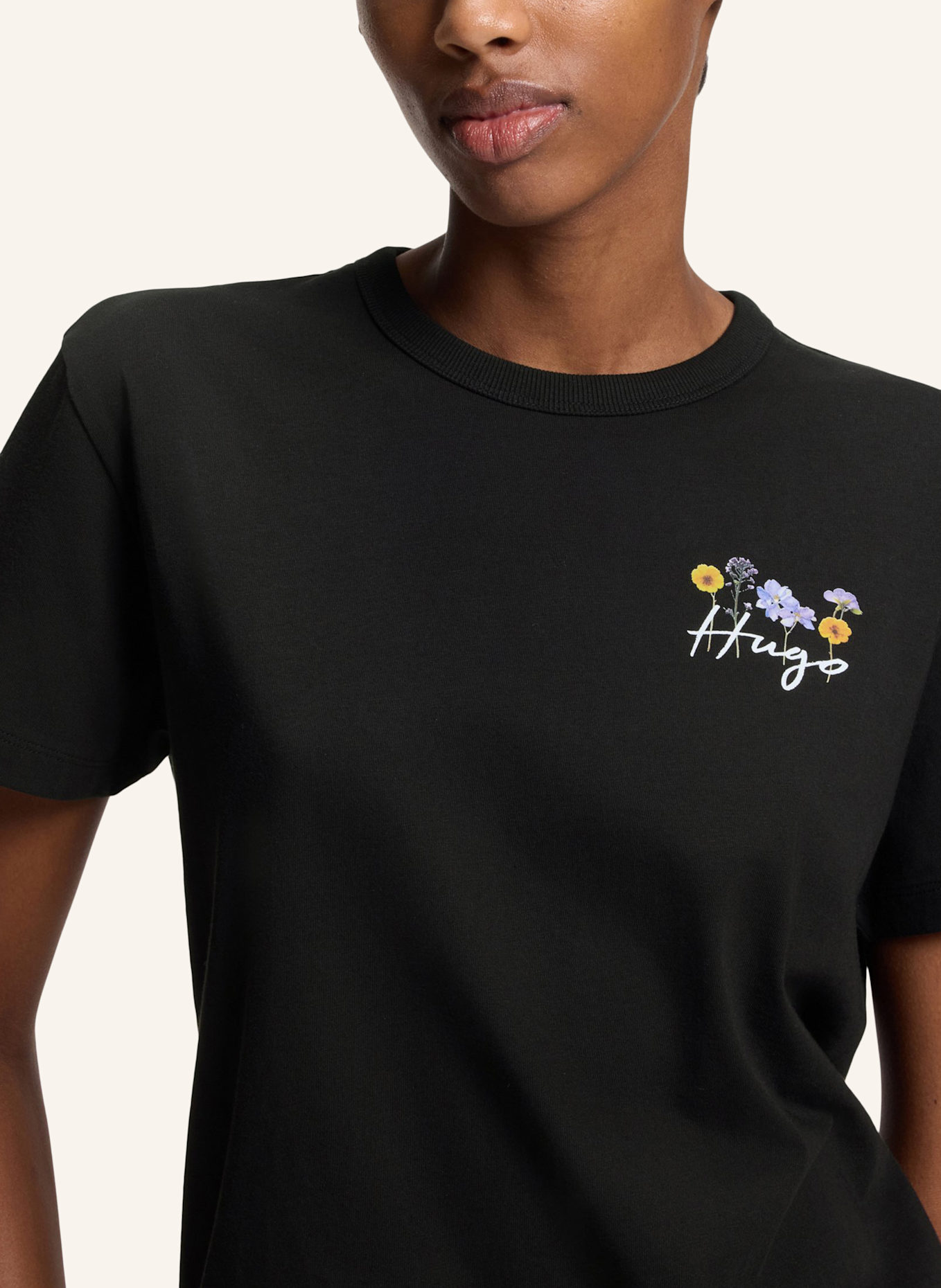 HUGO T-Shirt DESTREL_4 Regular Fit: SCHWARZ