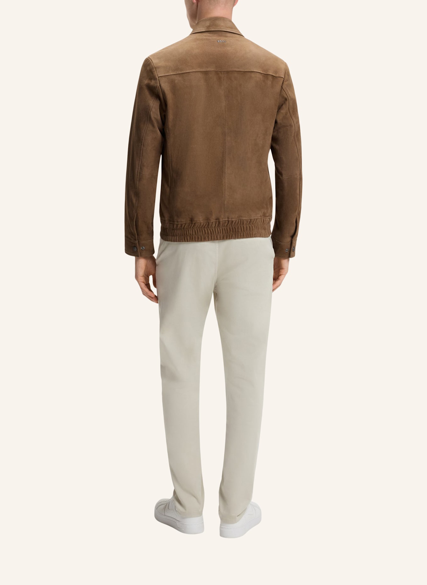 BOSS Lederjacke JOSURF Regular Fit: BRAUN