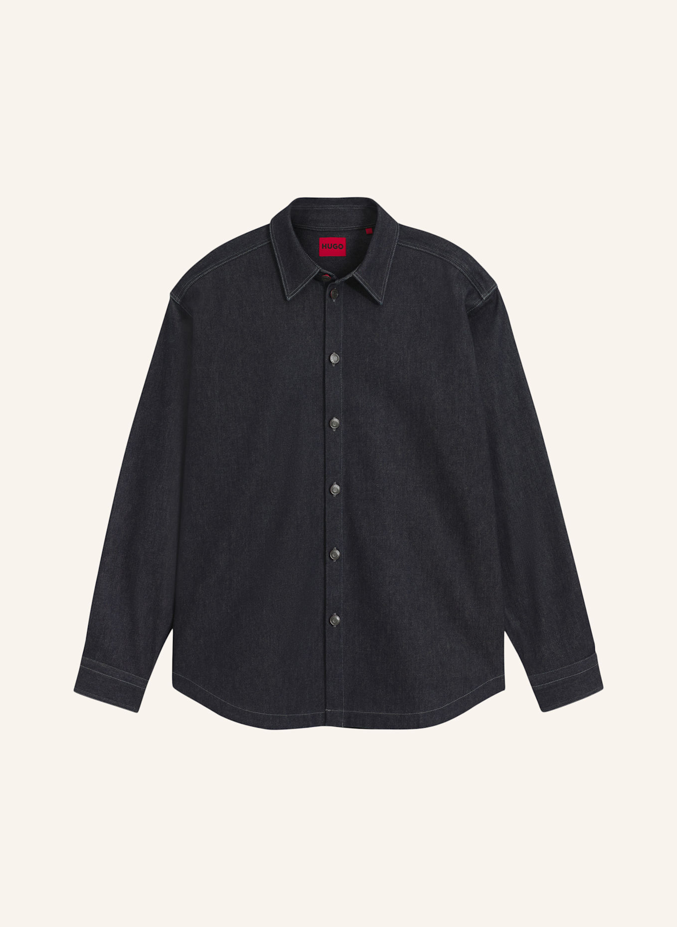 HUGO Business Hemd EMIKOL Oversize Fit: DUNKELBLAU