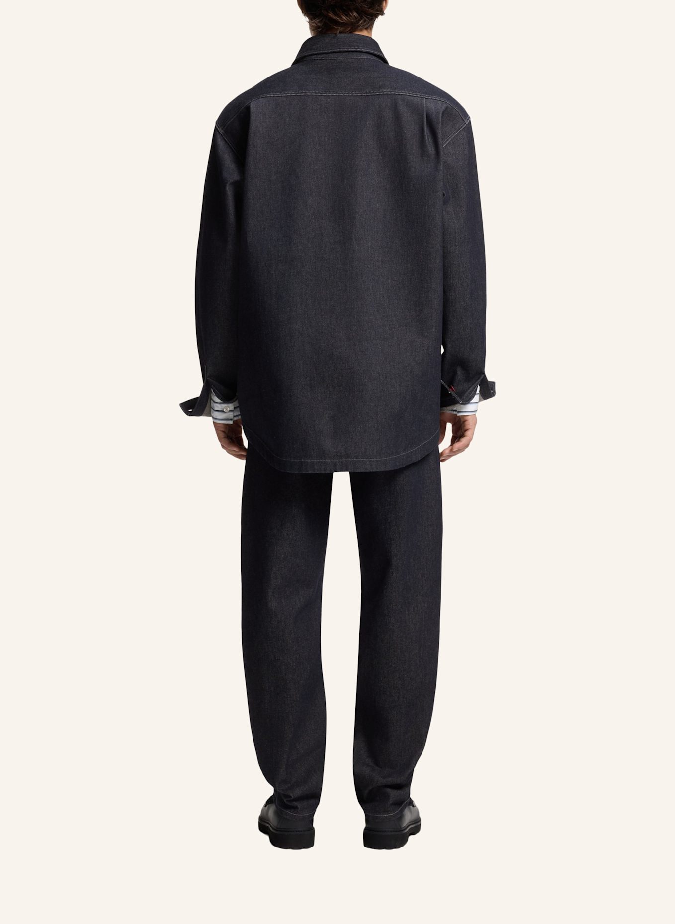 HUGO Business Hemd EMIKOL Oversize Fit: DUNKELBLAU