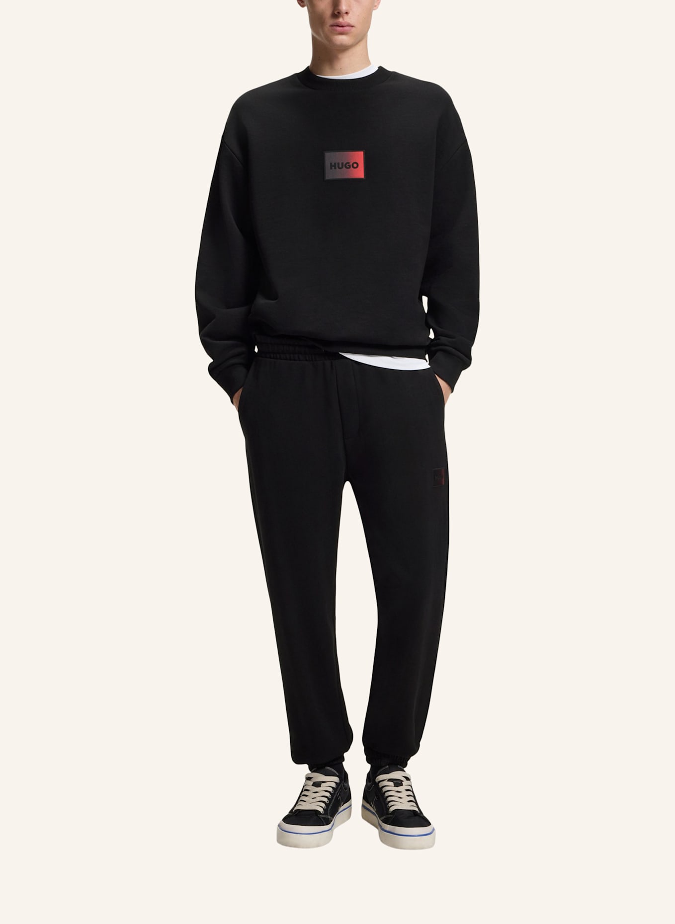 HUGO Casual Hose DANOPAN Relaxed Fit: SCHWARZ