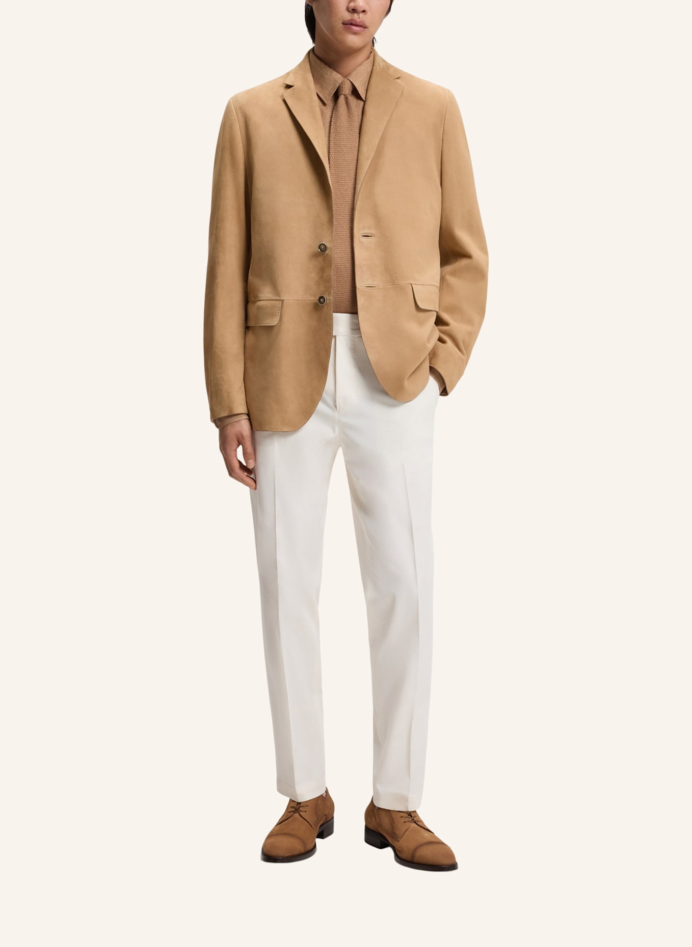 BOSS Lederjacke L-MAZER1: BEIGE