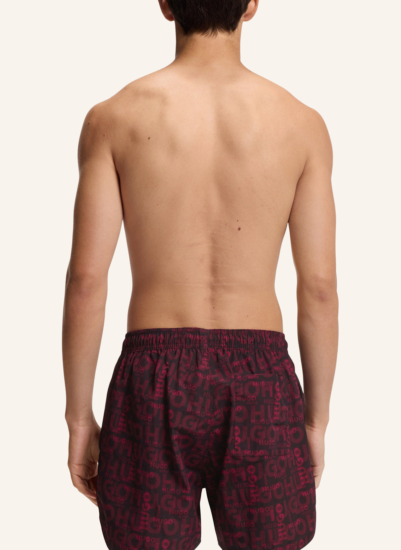 HUGO Badeshort RIK: DUNKELROT