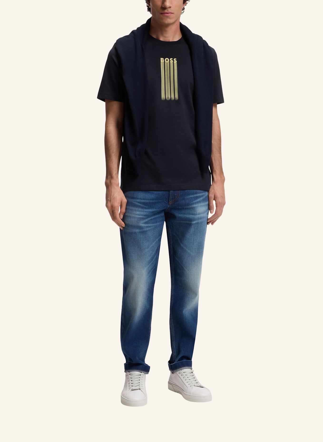 BOSS T-Shirt TE_BASS Regular Fit: DUNKELBLAU