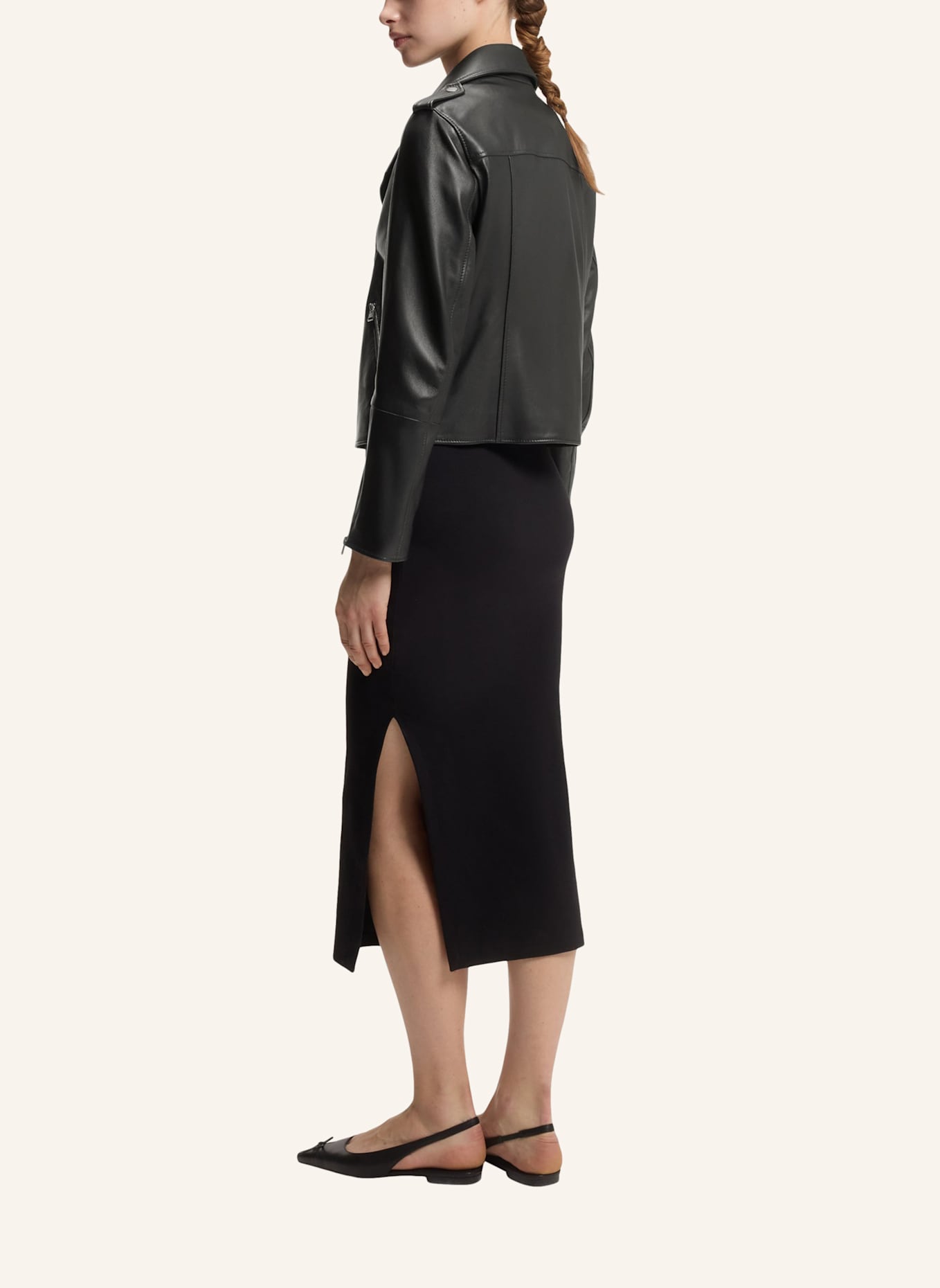 HUGO Lederjacke LUJANA Regular Fit: SCHWARZ