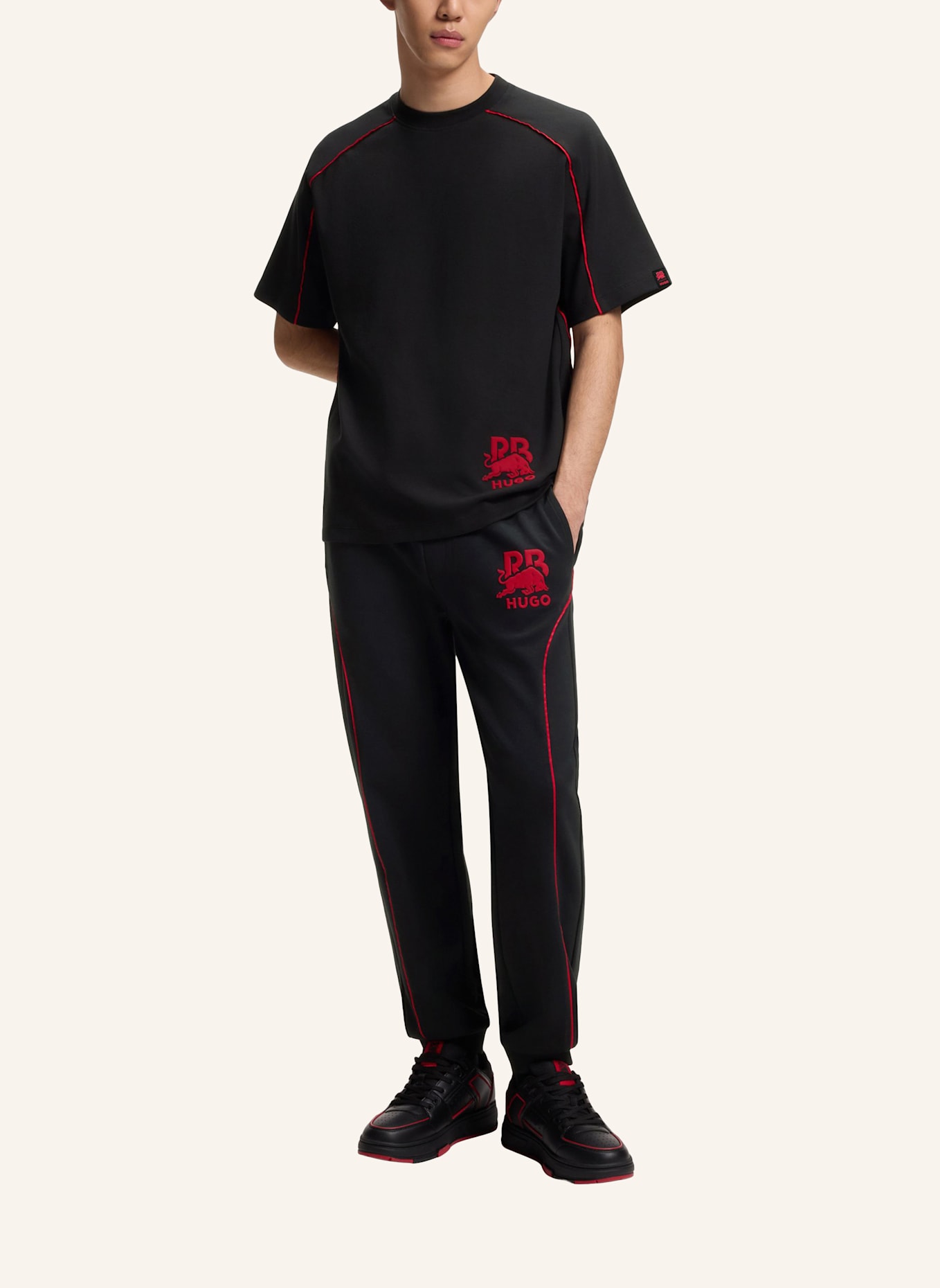 HUGO T-Shirt DOROX_RB Oversize Fit: SCHWARZ