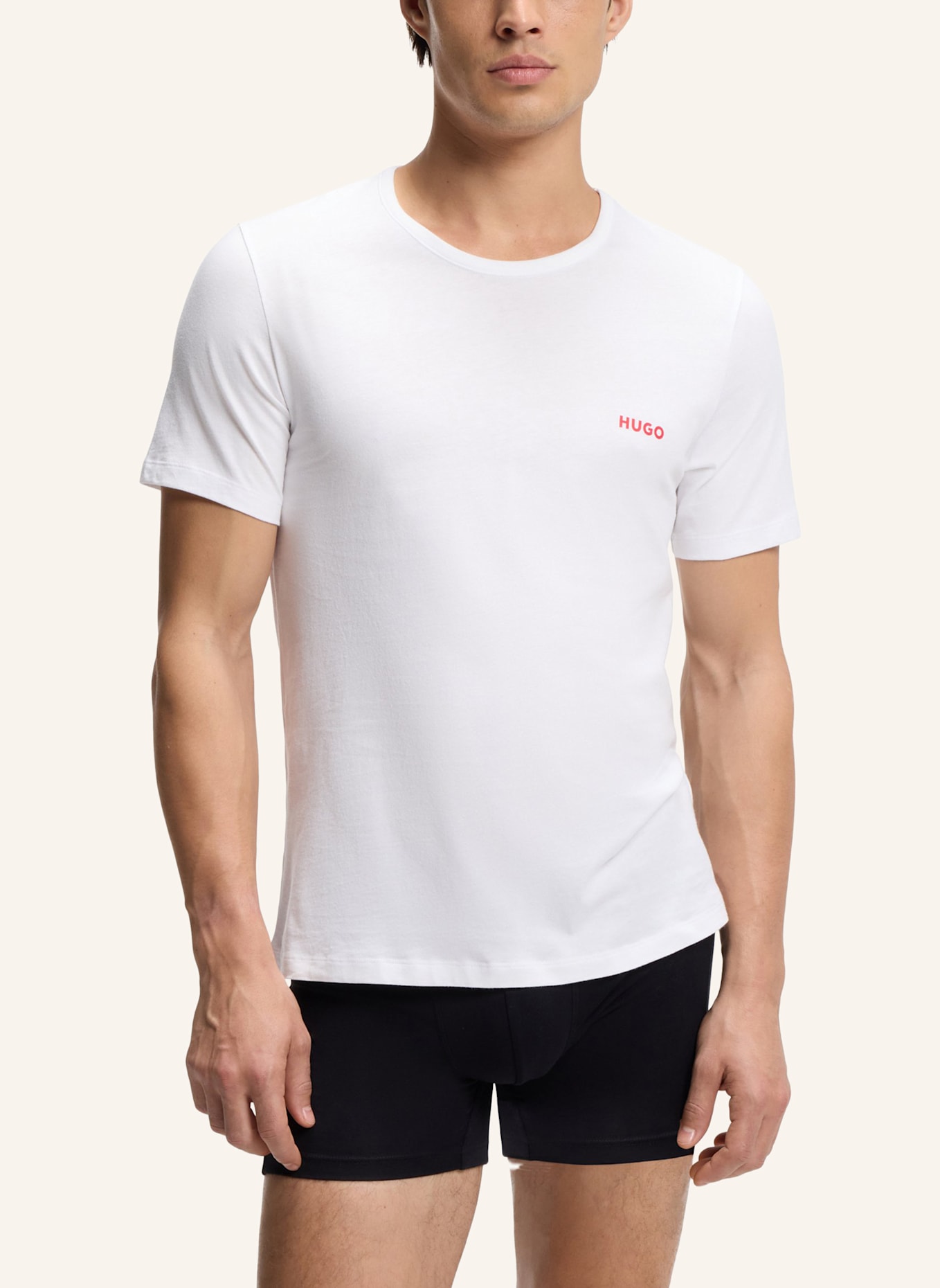 HUGO Unterwäsche Top T-SHIRT RN TRIPLET P Regular Fit: SCHWARZ/ ROT