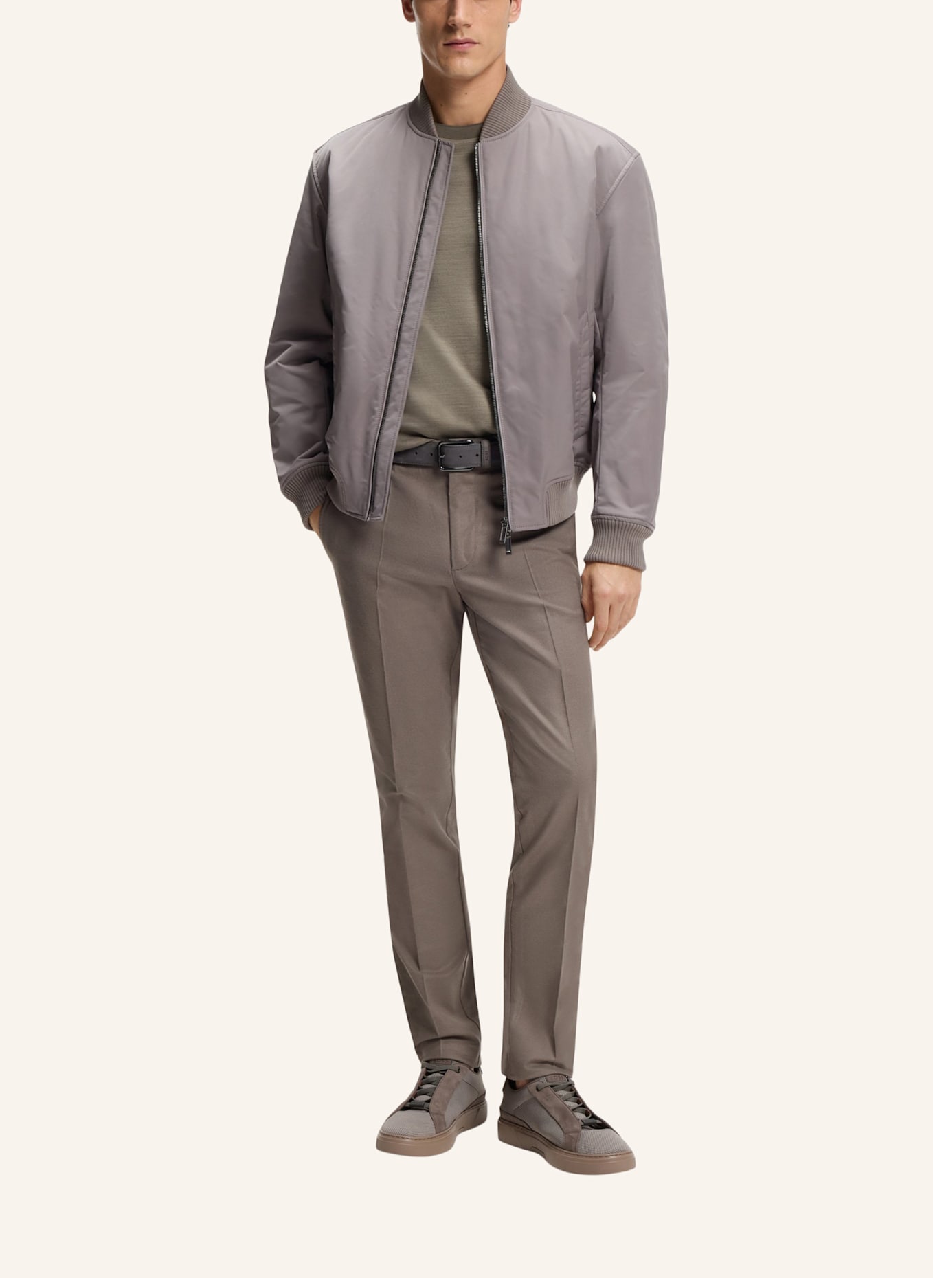 BOSS T-Shirt C-THOMPSON 242_AM Regular Fit: TAUPE