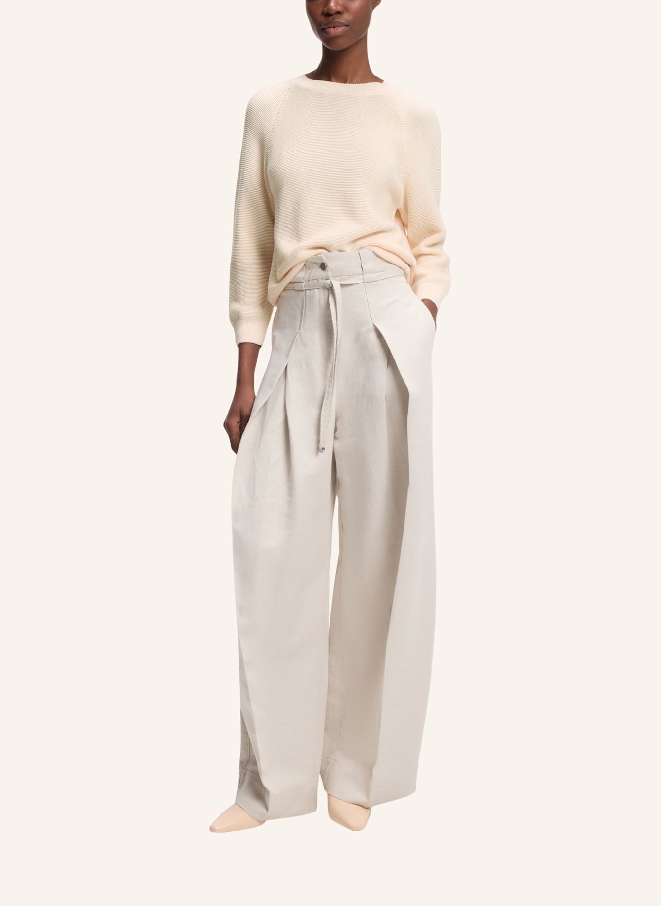 BOSS Pullover FOVILA Relaxed Fit: BEIGE