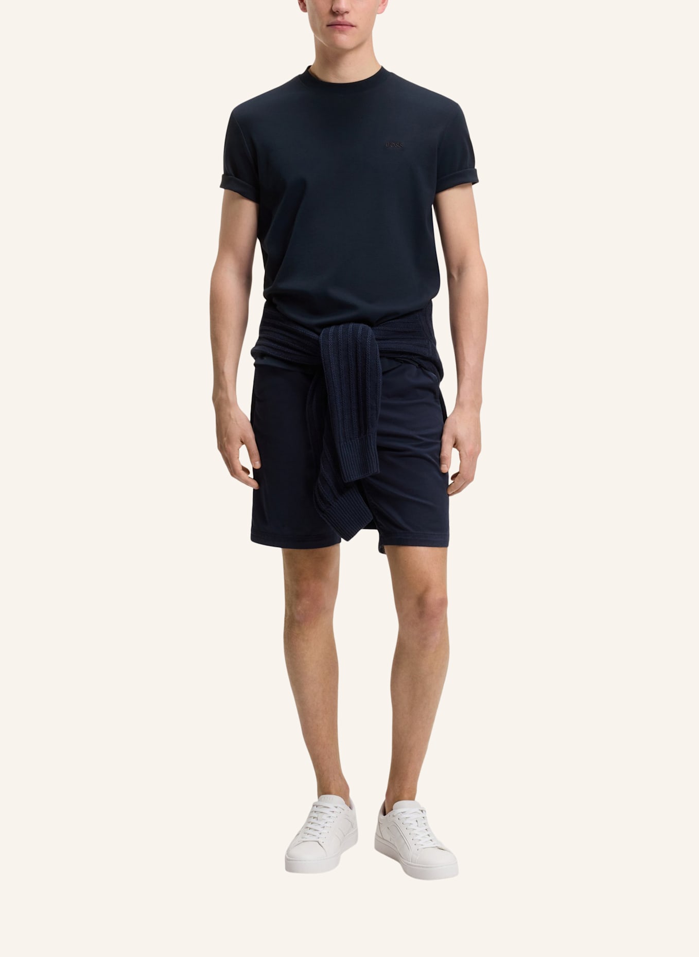 BOSS T-Shirt TE_INTERLOCK Regular Fit: DUNKELBLAU