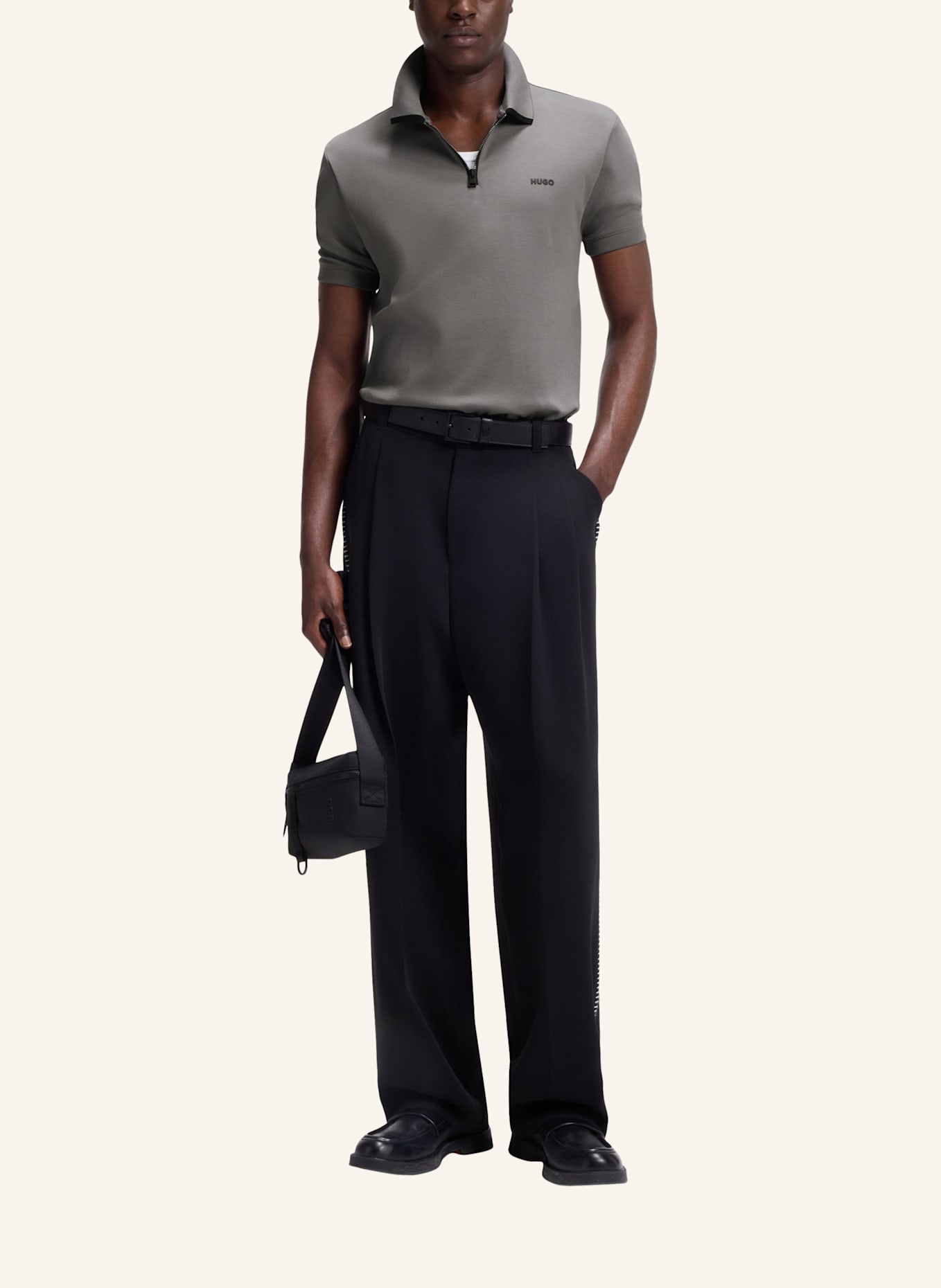 HUGO Poloshirt DALOMINO Regular Fit: DUNKELGRAU