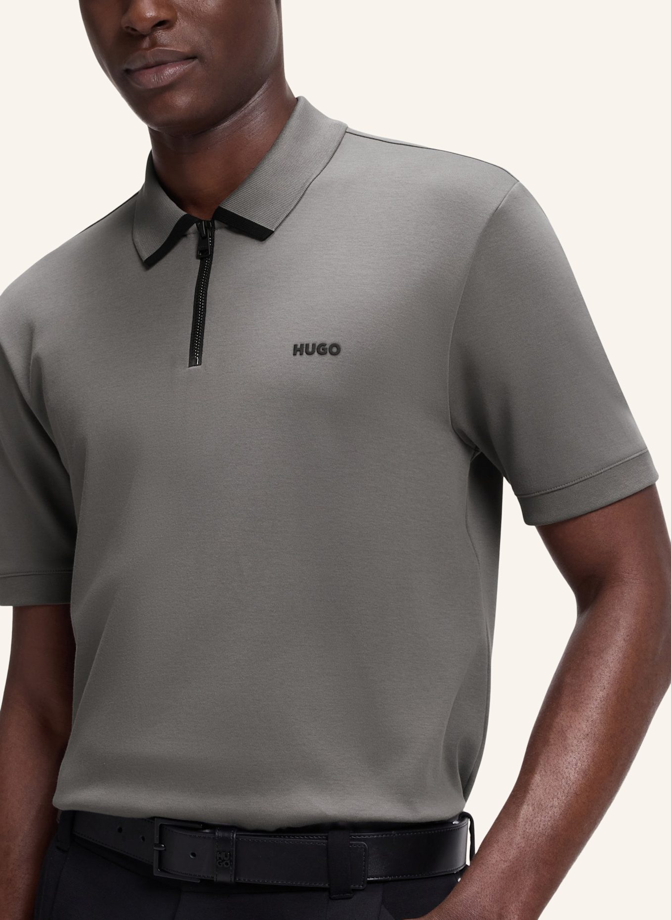 HUGO Poloshirt DALOMINO Regular Fit: DUNKELGRAU