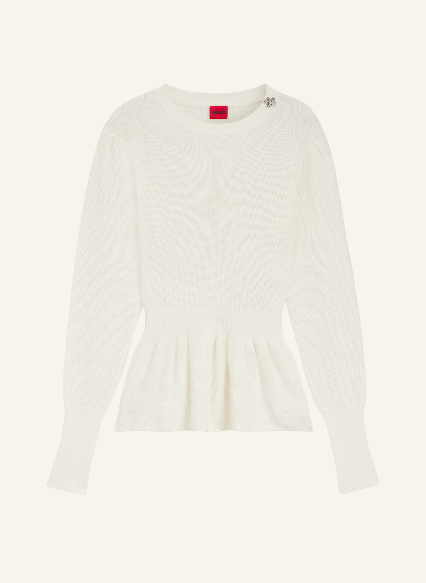 HUGO Pullover SABANNA Slim Fit: BEIGE