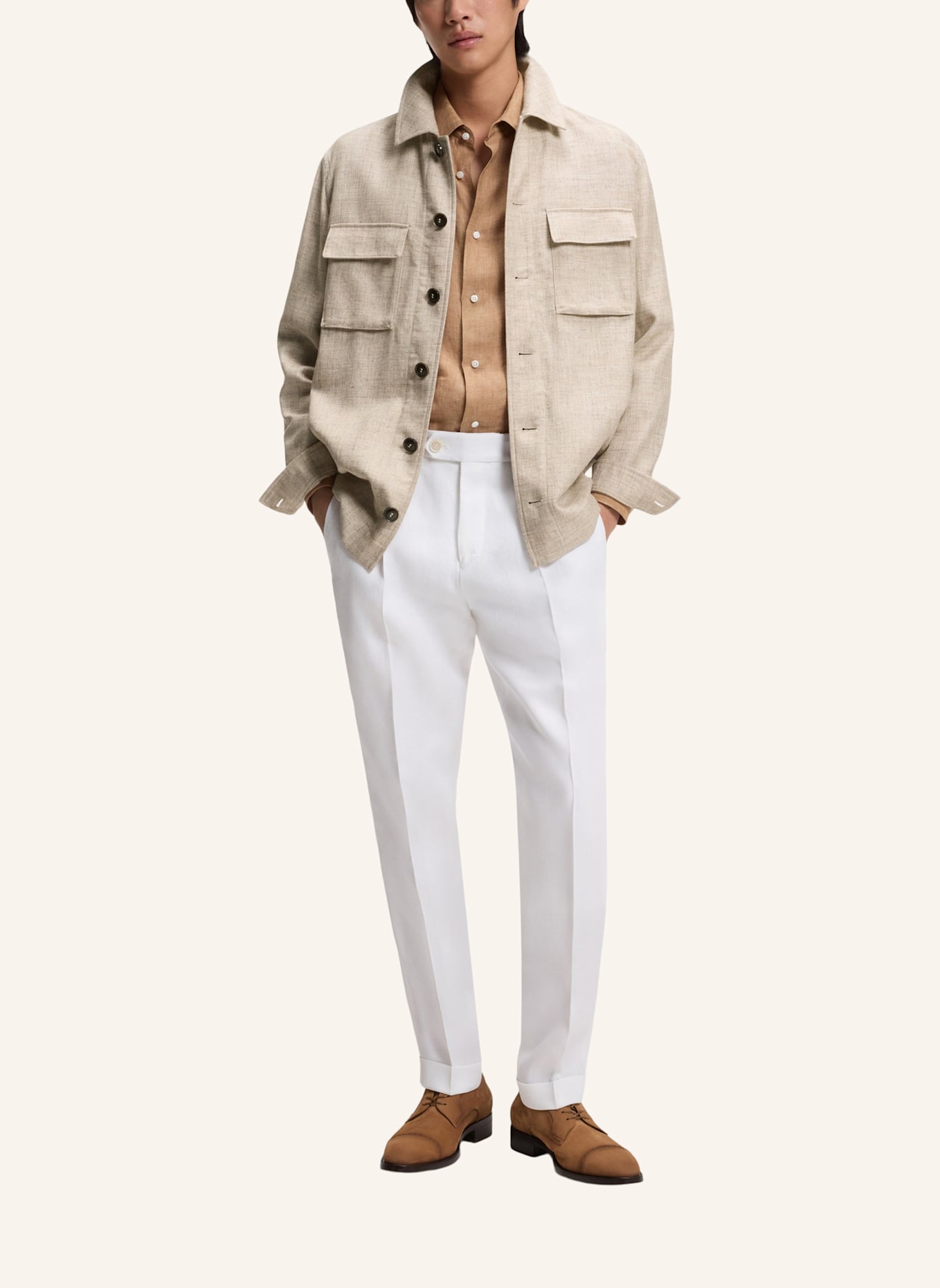 BOSS Blazer L-CORVIN-2PP-251 Regular Fit: BEIGE