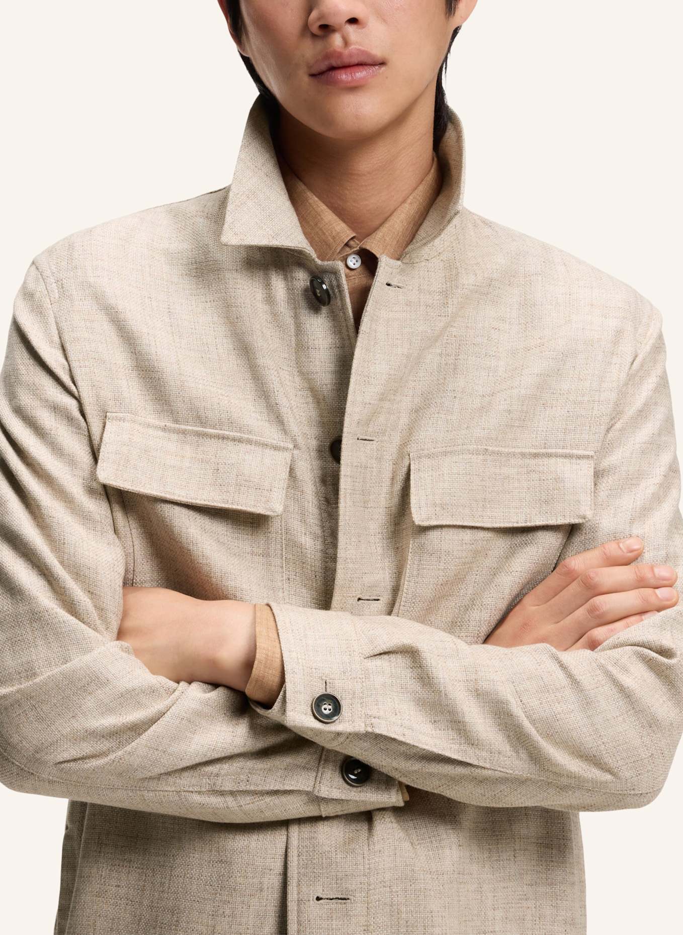 BOSS Blazer L-CORVIN-2PP-251 Regular Fit: BEIGE