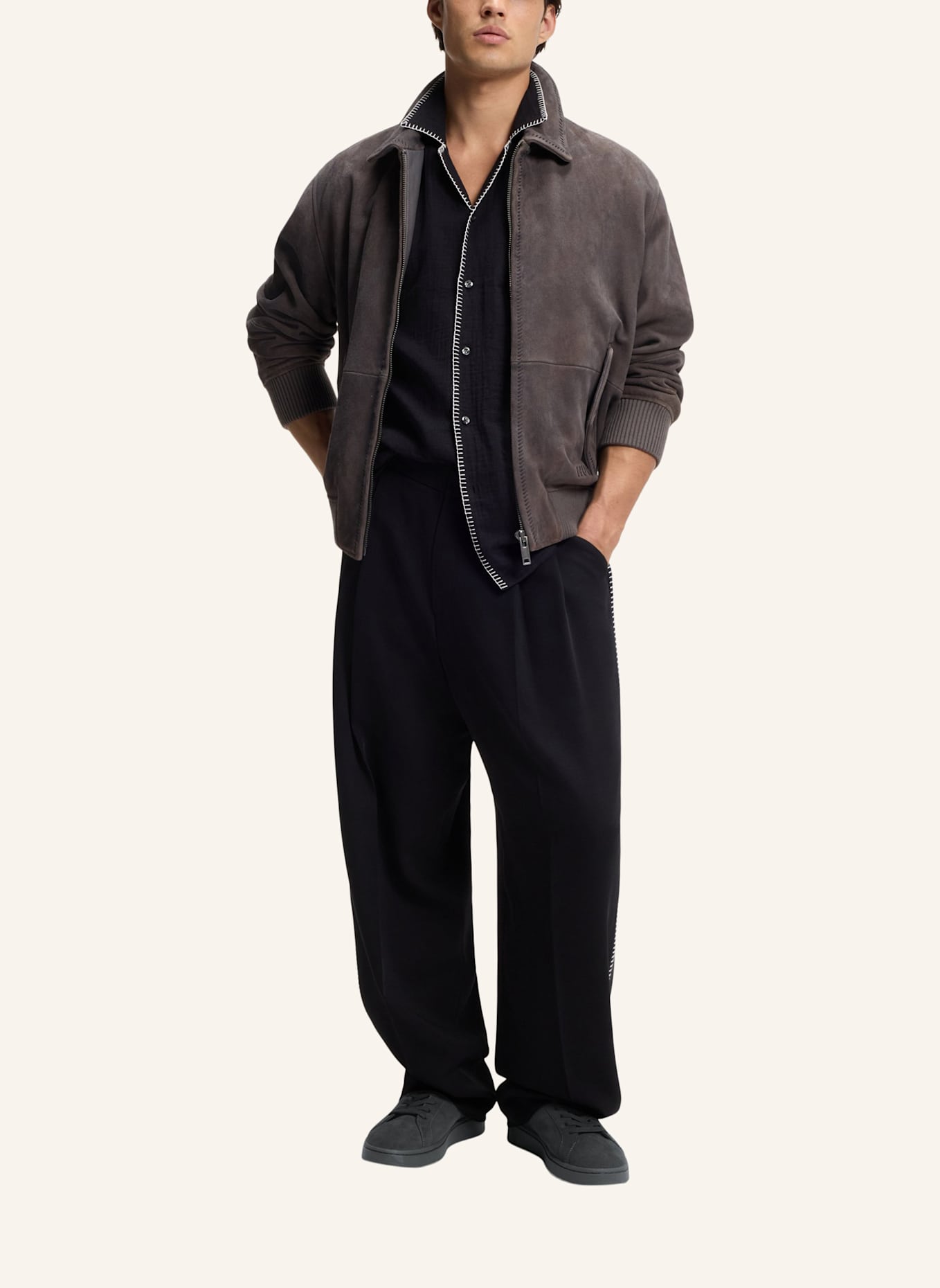 HUGO Sneaker NESTON_TENN_SD: DUNKELGRAU