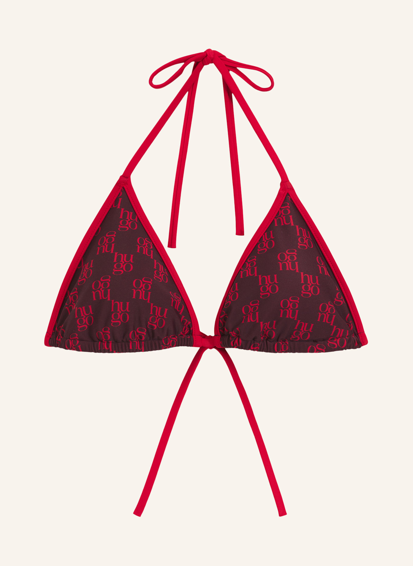 HUGO Bikini-Oberteil MONOGRAM TRIANGLE Regular Fit: ROT