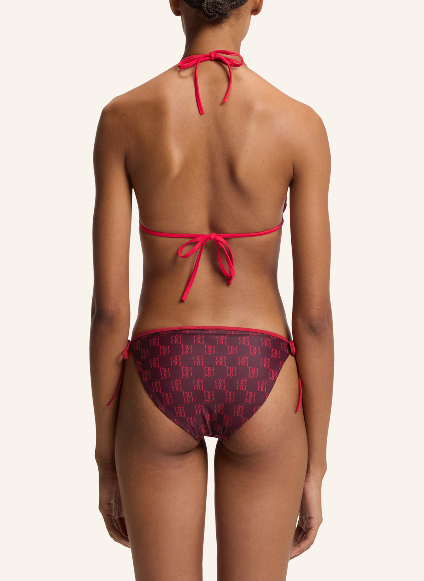 HUGO Bikini-Oberteil MONOGRAM TRIANGLE Regular Fit: ROT