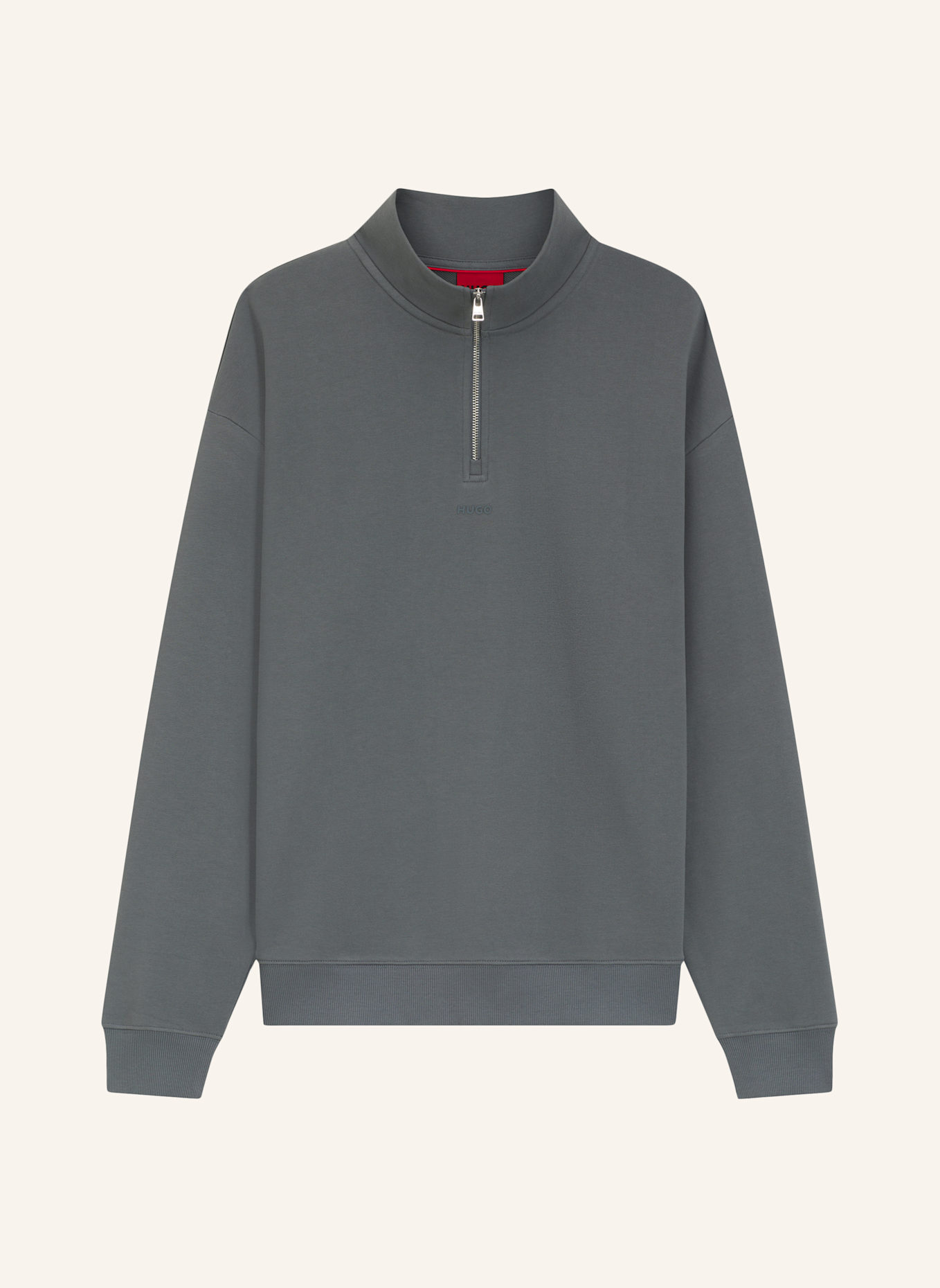 HUGO Sweatshirt DURTY244 Relaxed Fit: GRAU