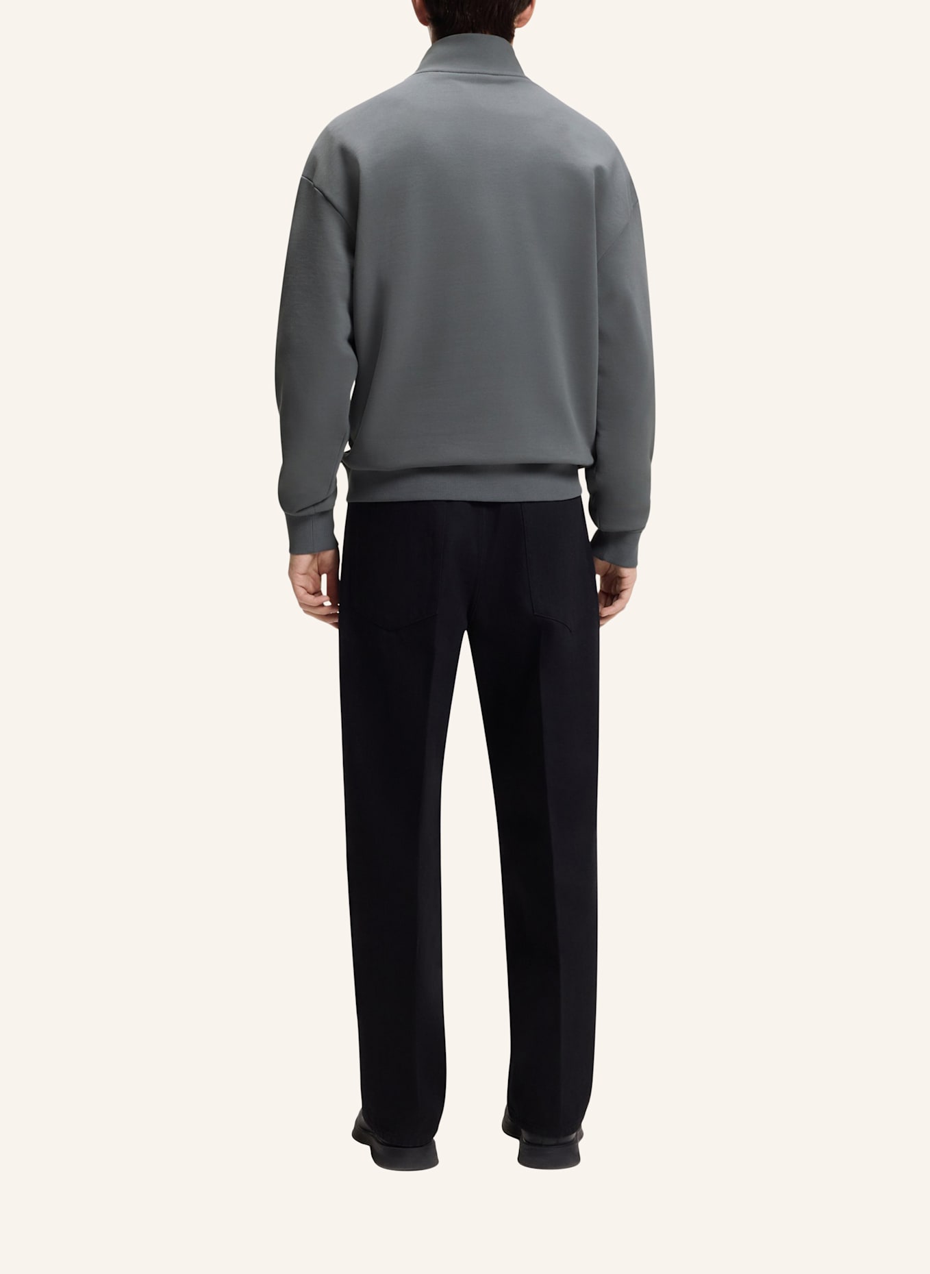 HUGO Sweatshirt DURTY244 Relaxed Fit: GRAU