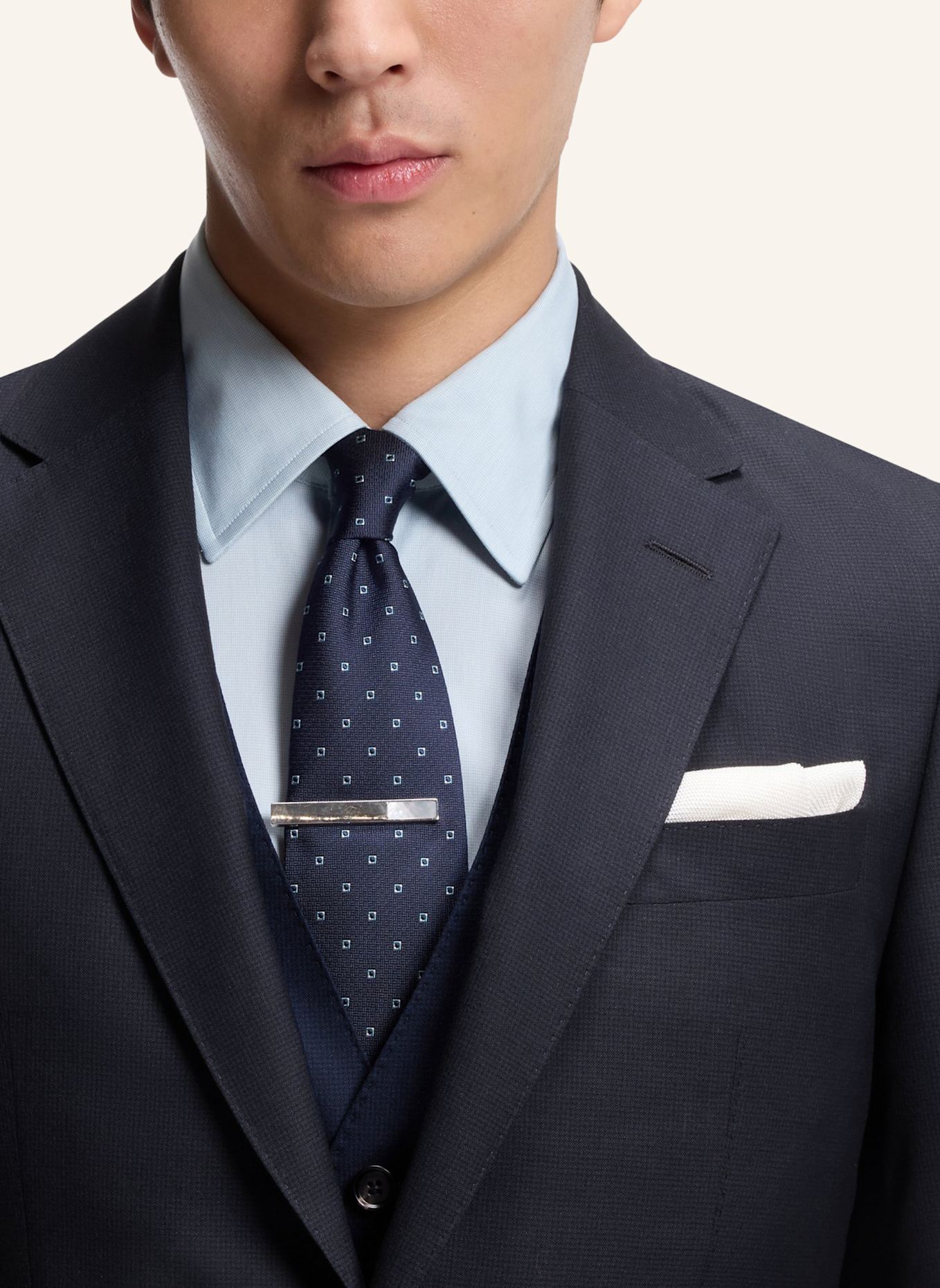 BOSS Business Anzug L-HARVERS-3PCS-241 Slim Fit: DUNKELBLAU