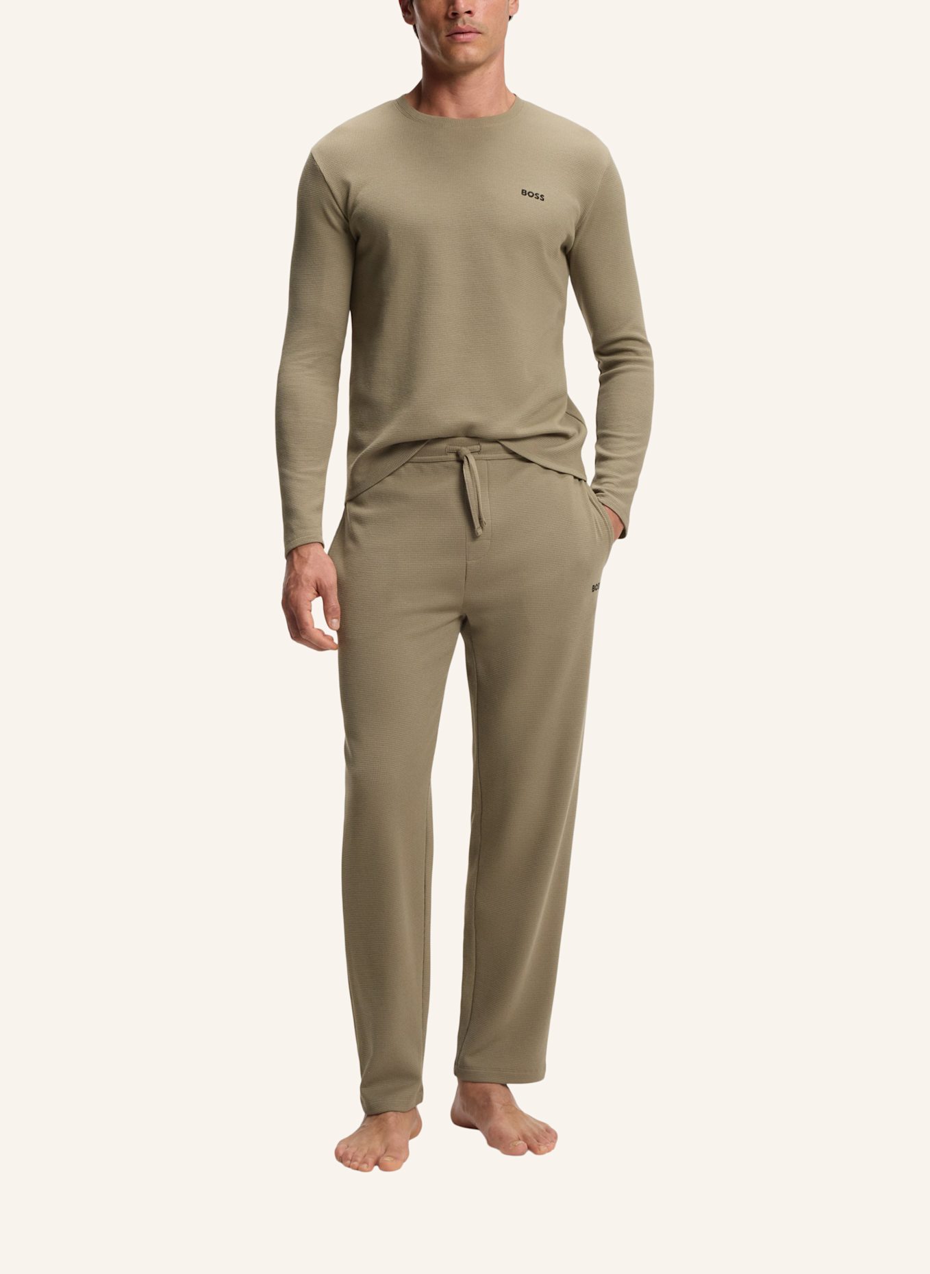 BOSS Schlafhose WAFFLE: BRAUN