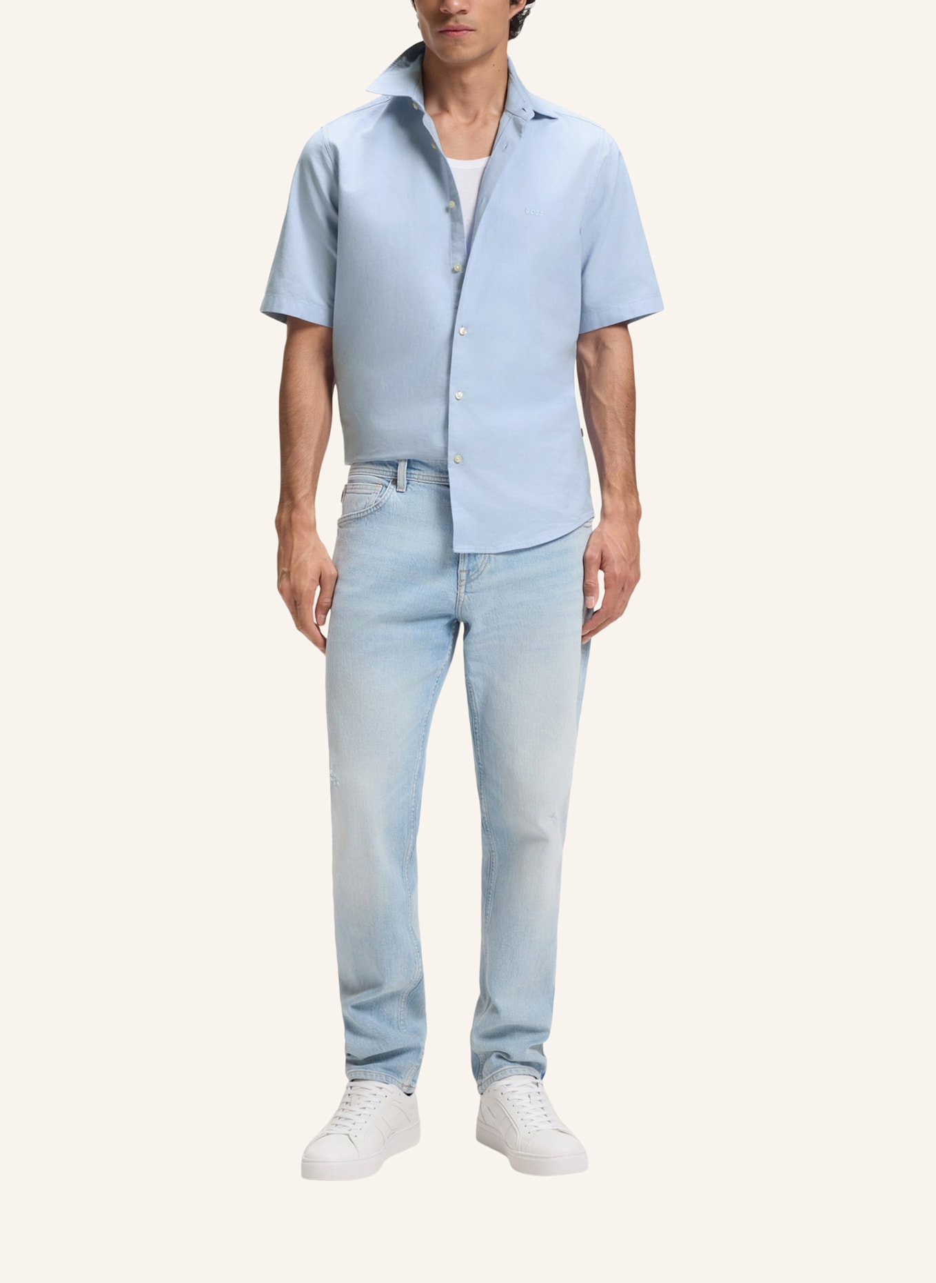 BOSS Casual Hemd RASH_2_M Regular Fit: HELLBLAU