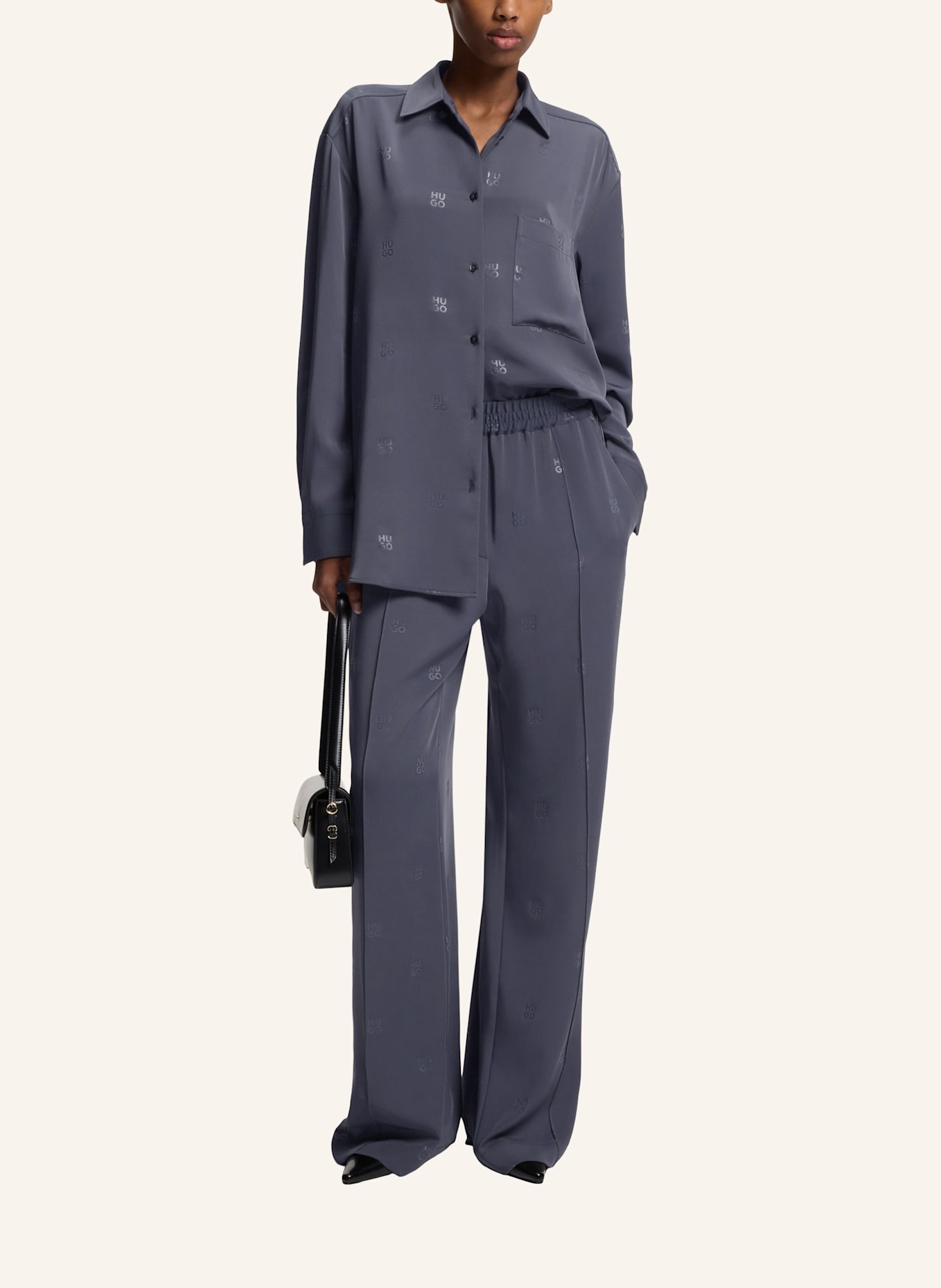 HUGO Business Bluse ELODINA Oversize Fit: NEONGELB