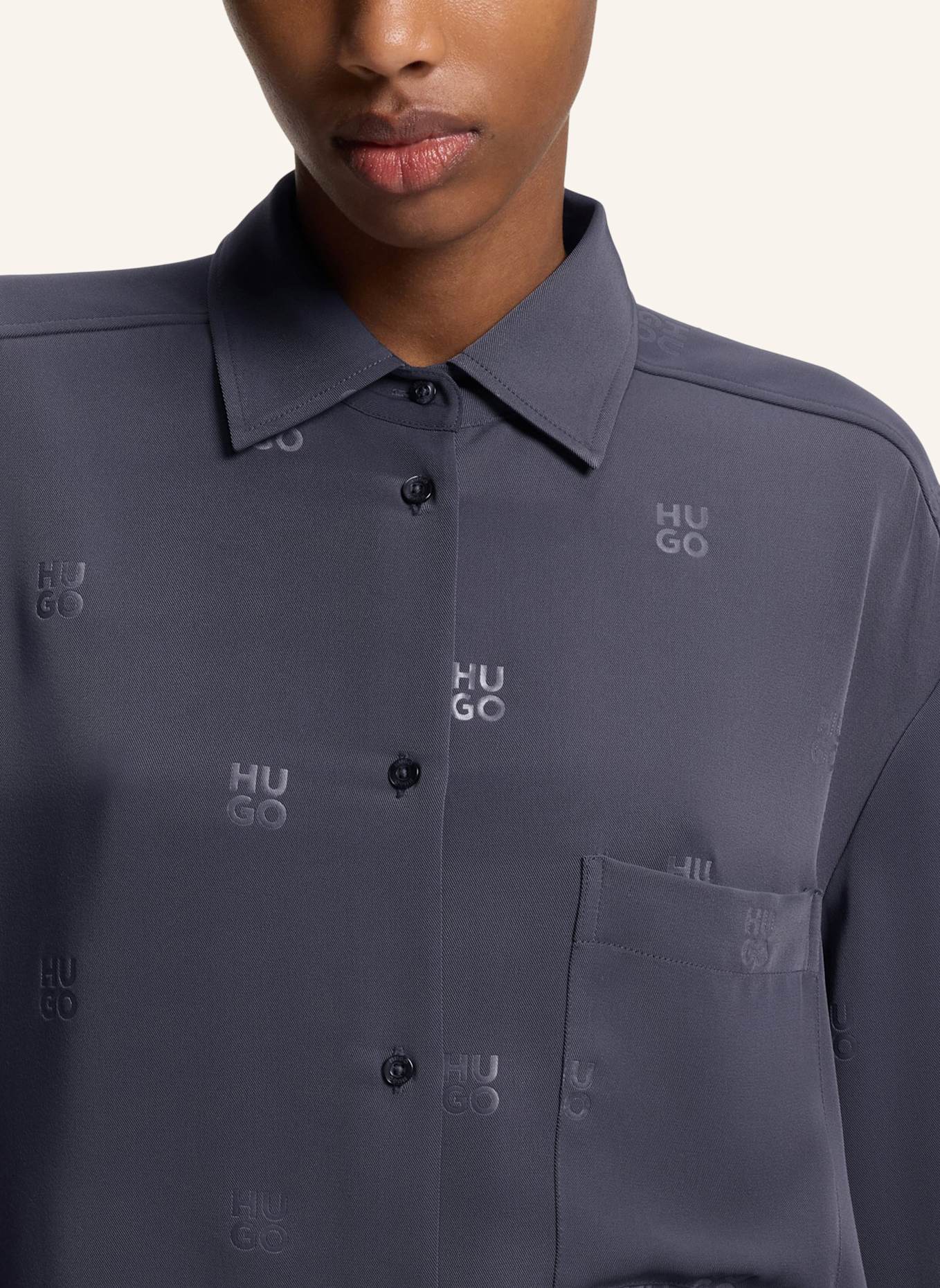 HUGO Business Bluse ELODINA Oversize Fit: NEONGELB