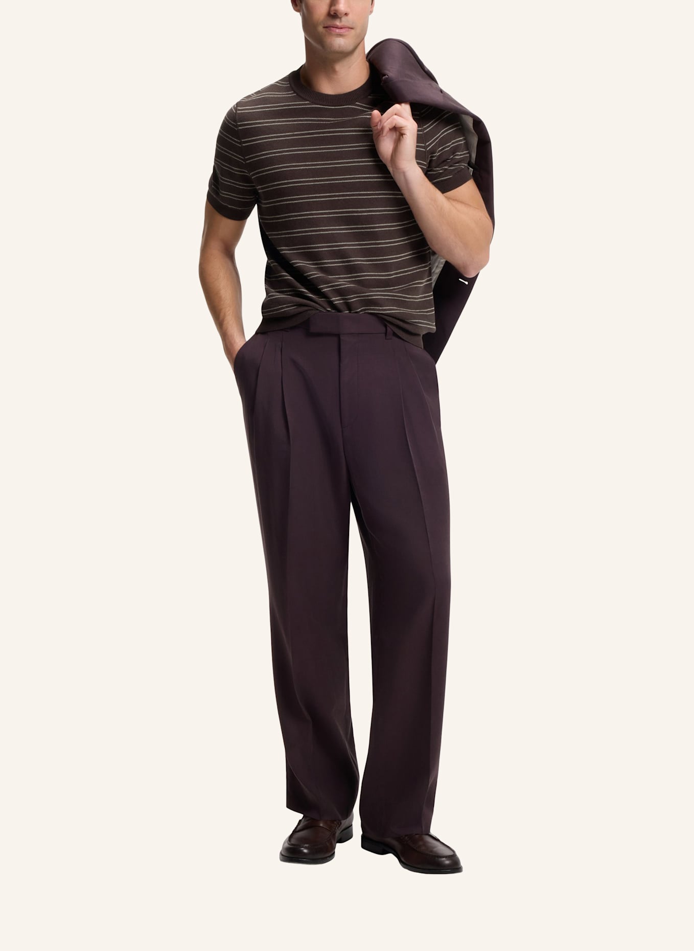 BOSS Pullover H-NALON Regular Fit: DUNKELBRAUN