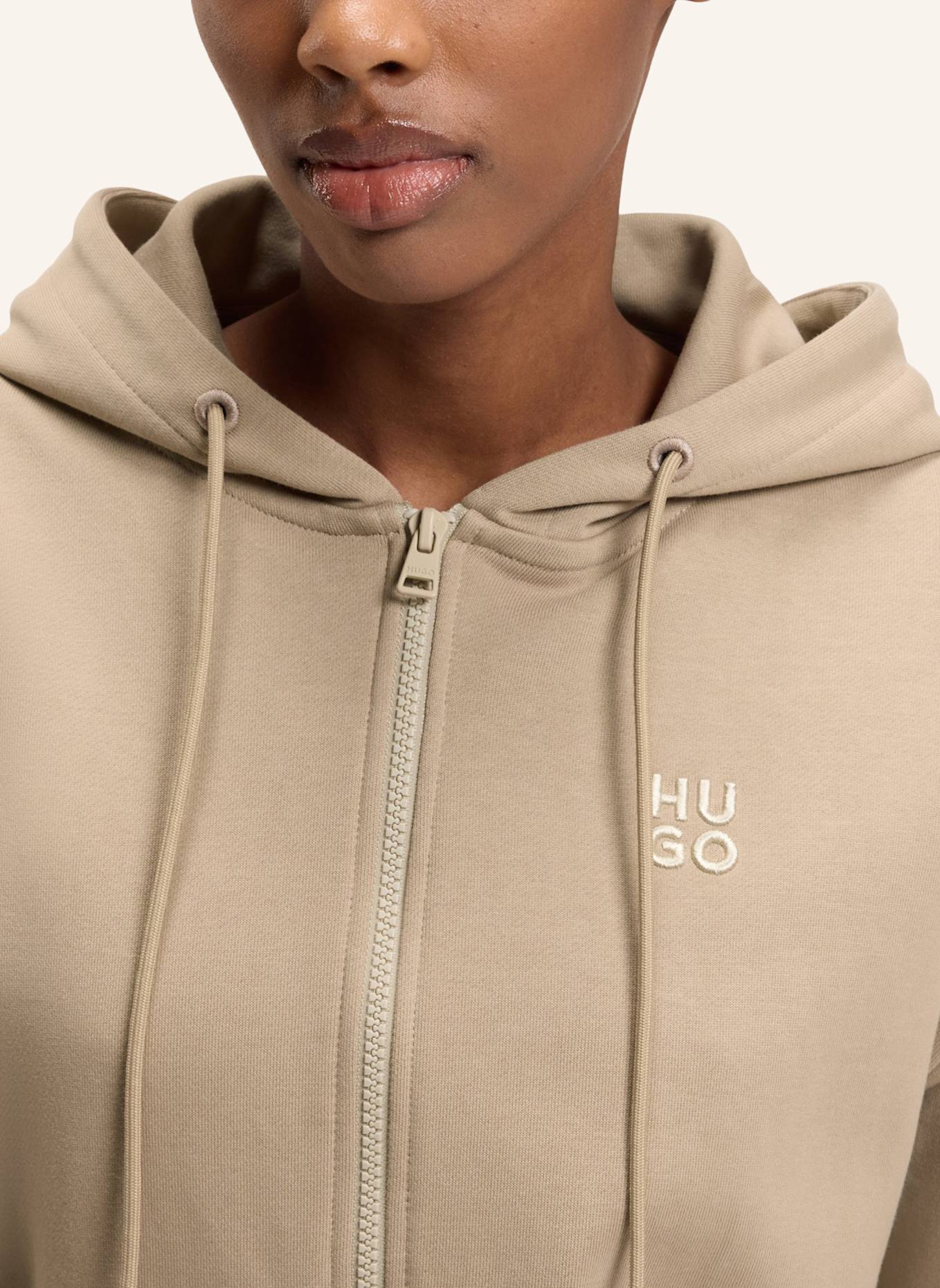 HUGO Sweatshirt DALFINE Regular Fit: HELLBRAUN