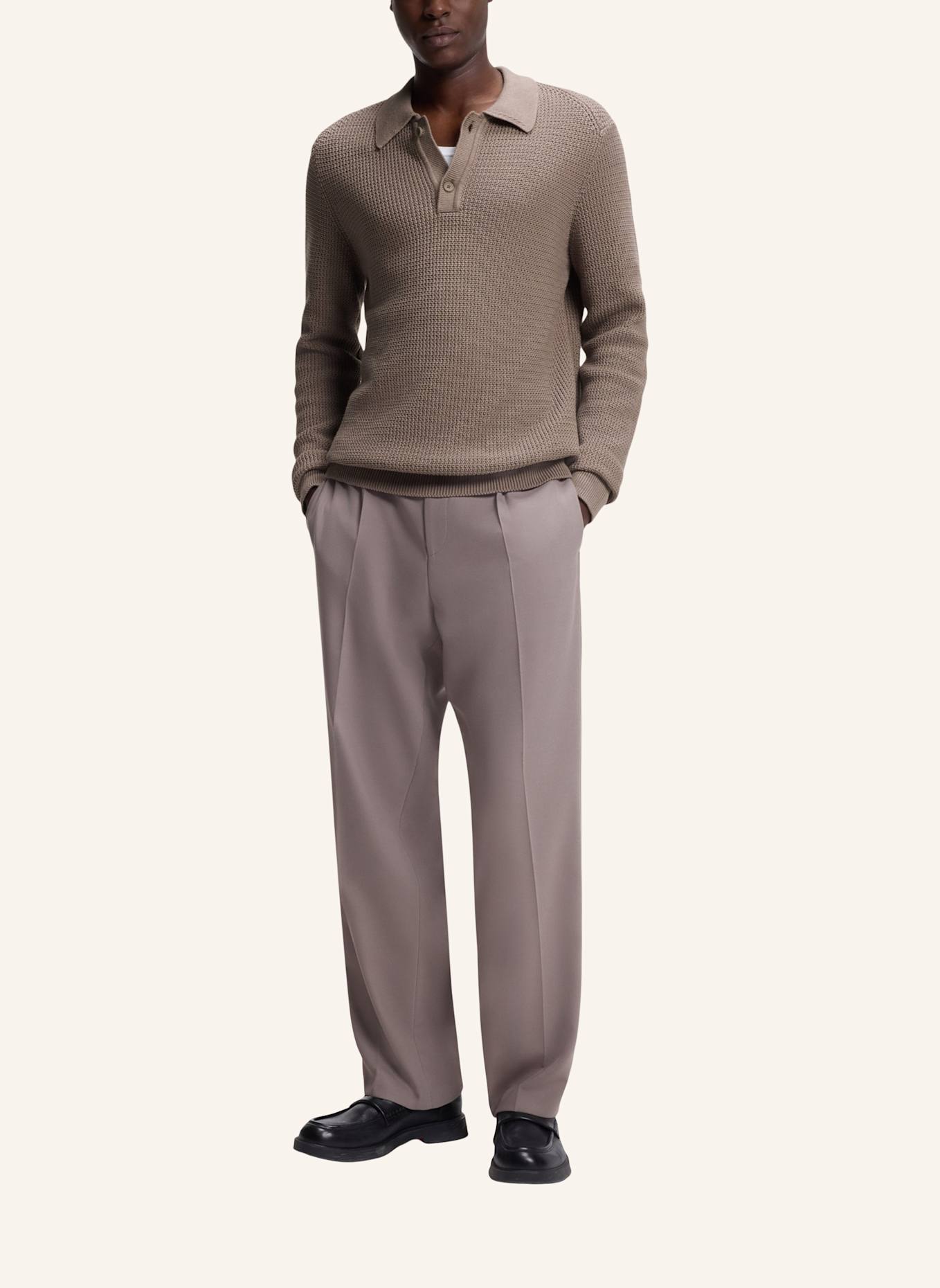 HUGO Pullover SAFFOWL Relaxed Fit: HELLBRAUN