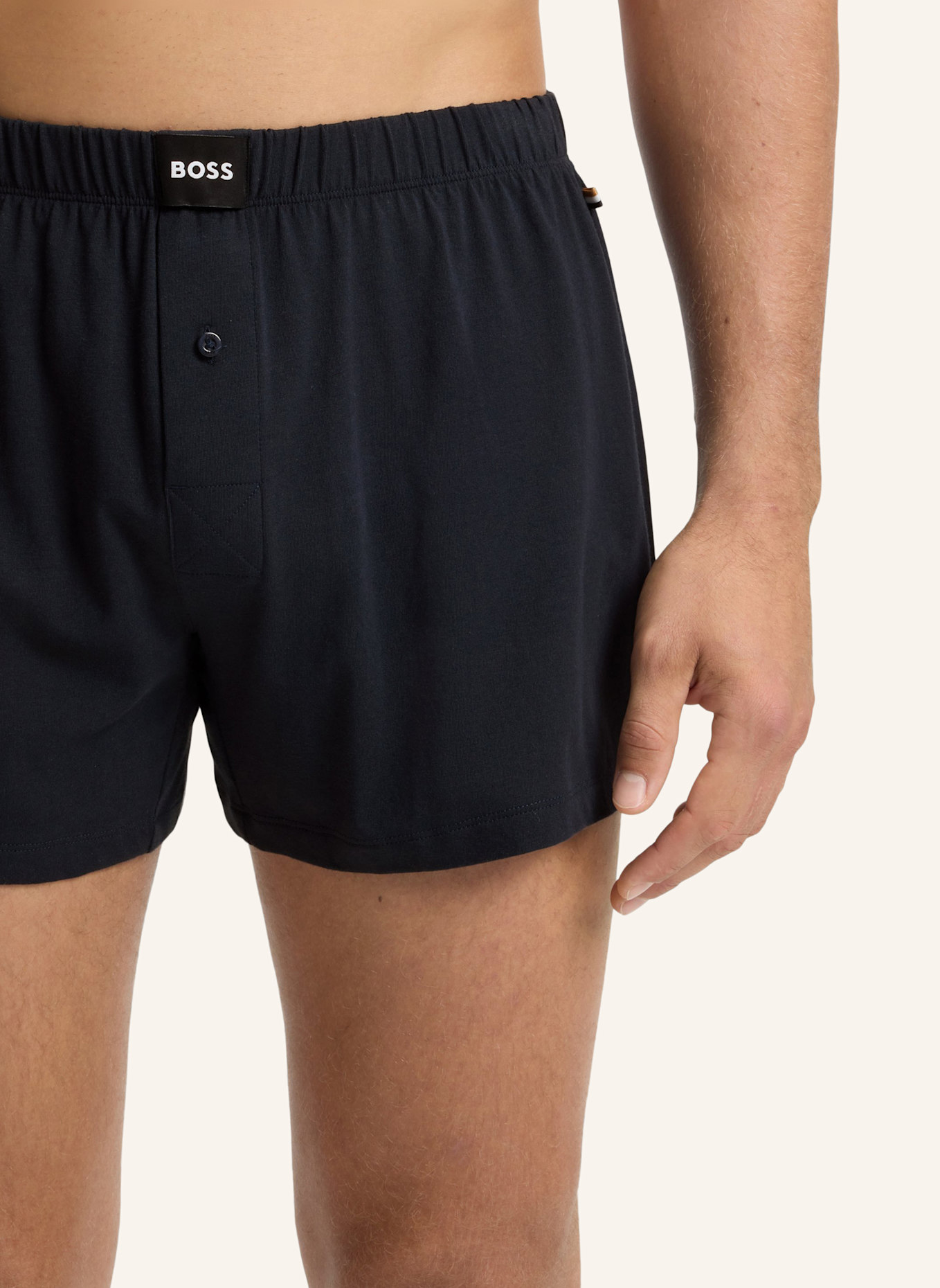 BOSS Boxershort 2P JERSEY BOXER: DUNKELBLAU