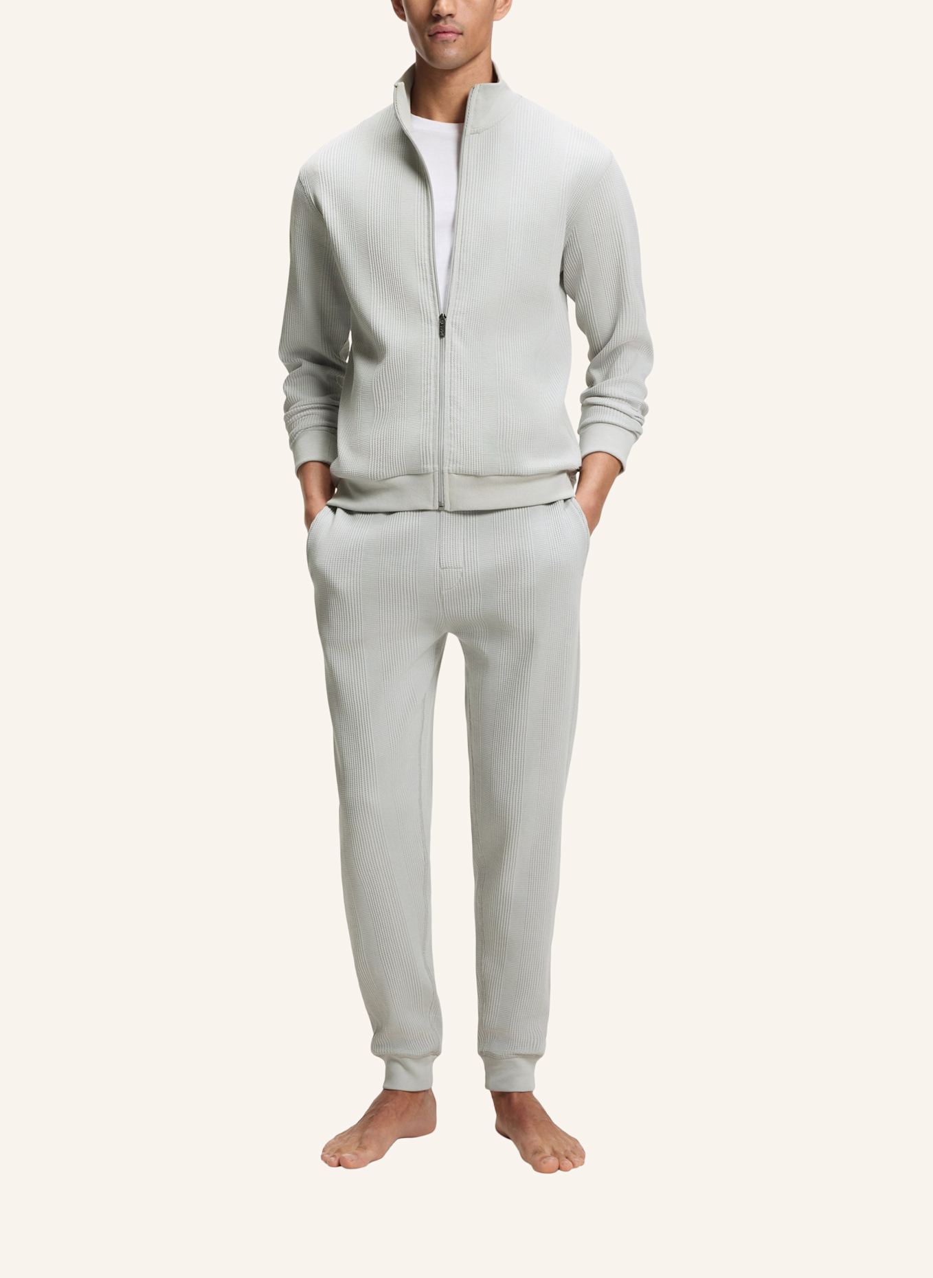 BOSS Loungewear Unterteil STRUCTURE PANTS: HELLGRAU