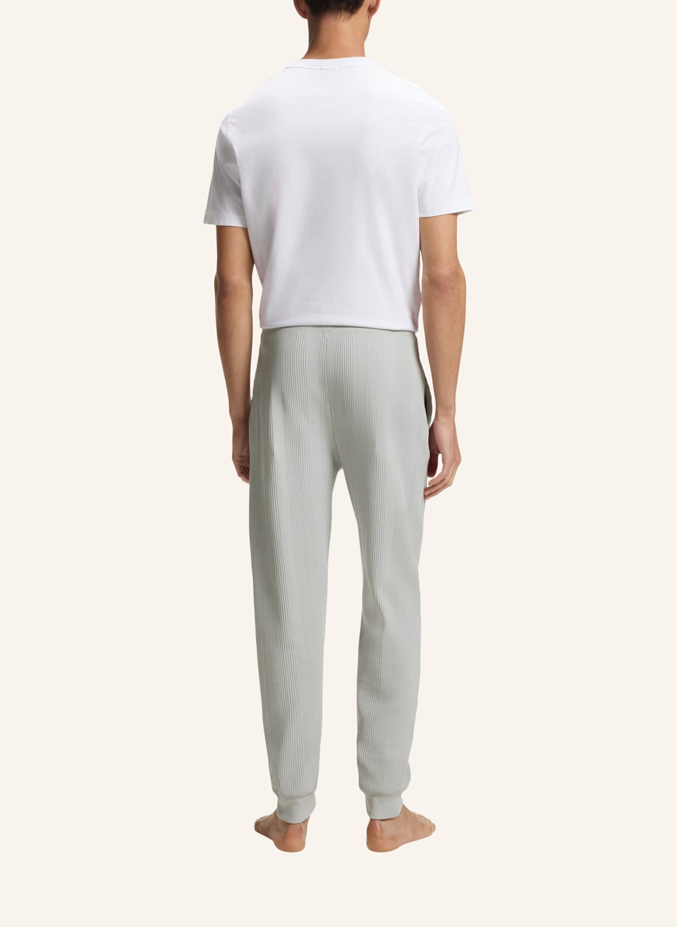 BOSS Loungewear Unterteil STRUCTURE PANTS: HELLGRAU