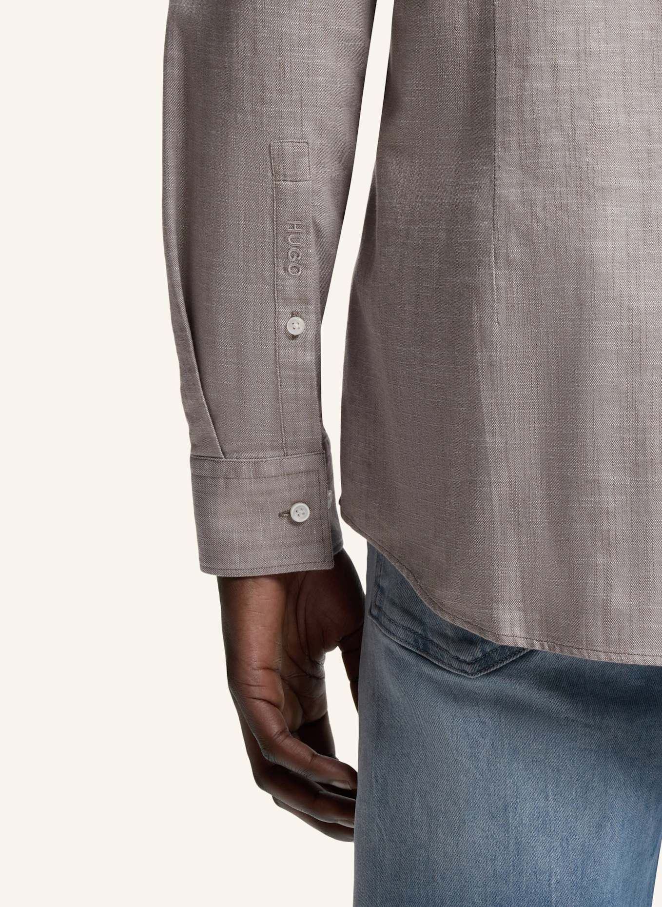 HUGO Business Hemd KASON Slim Fit: HELLBRAUN