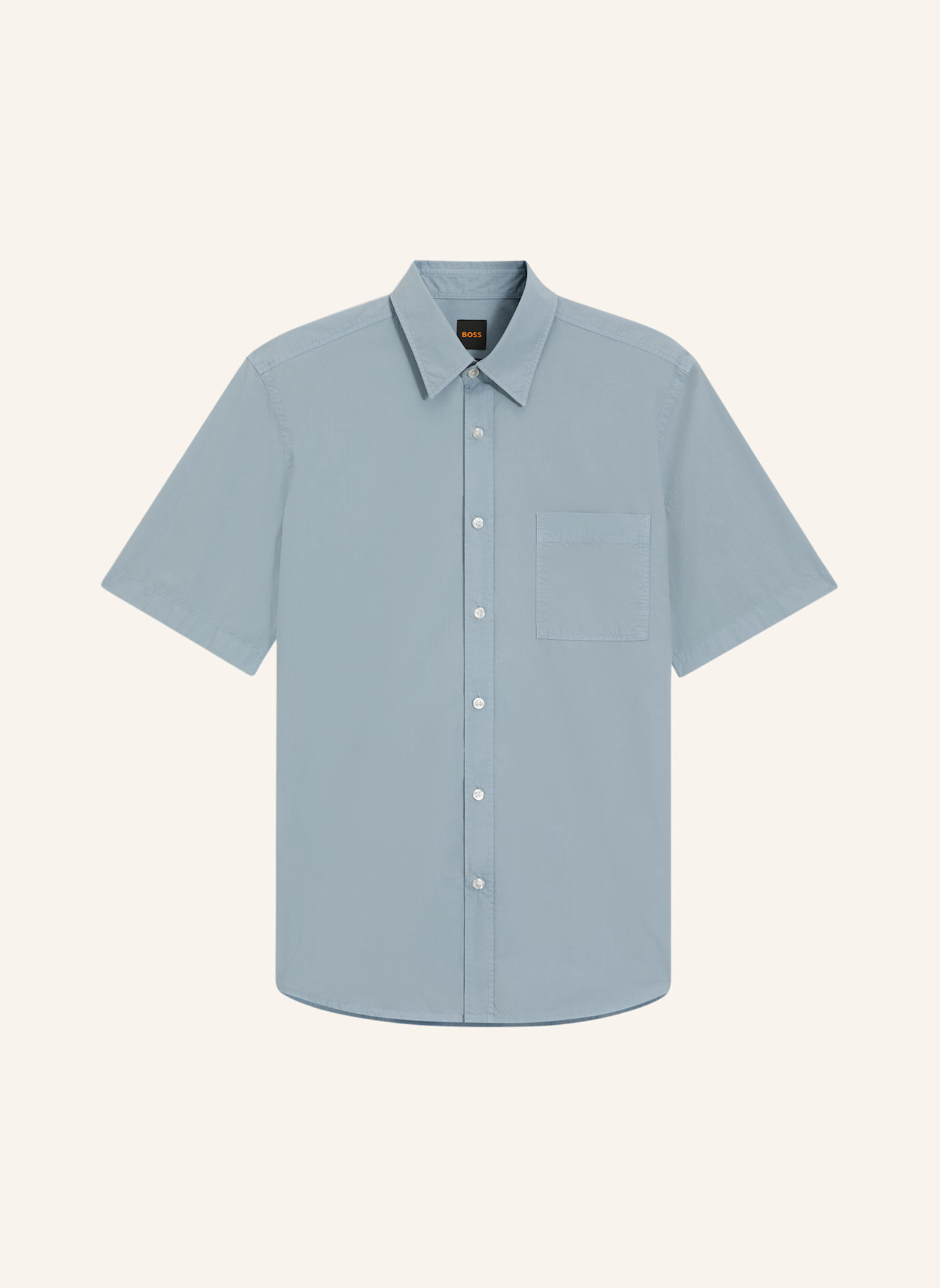 BOSS Casual Hemd RELEGANT_6-SHORT_M Regular Fit: HELLBLAU