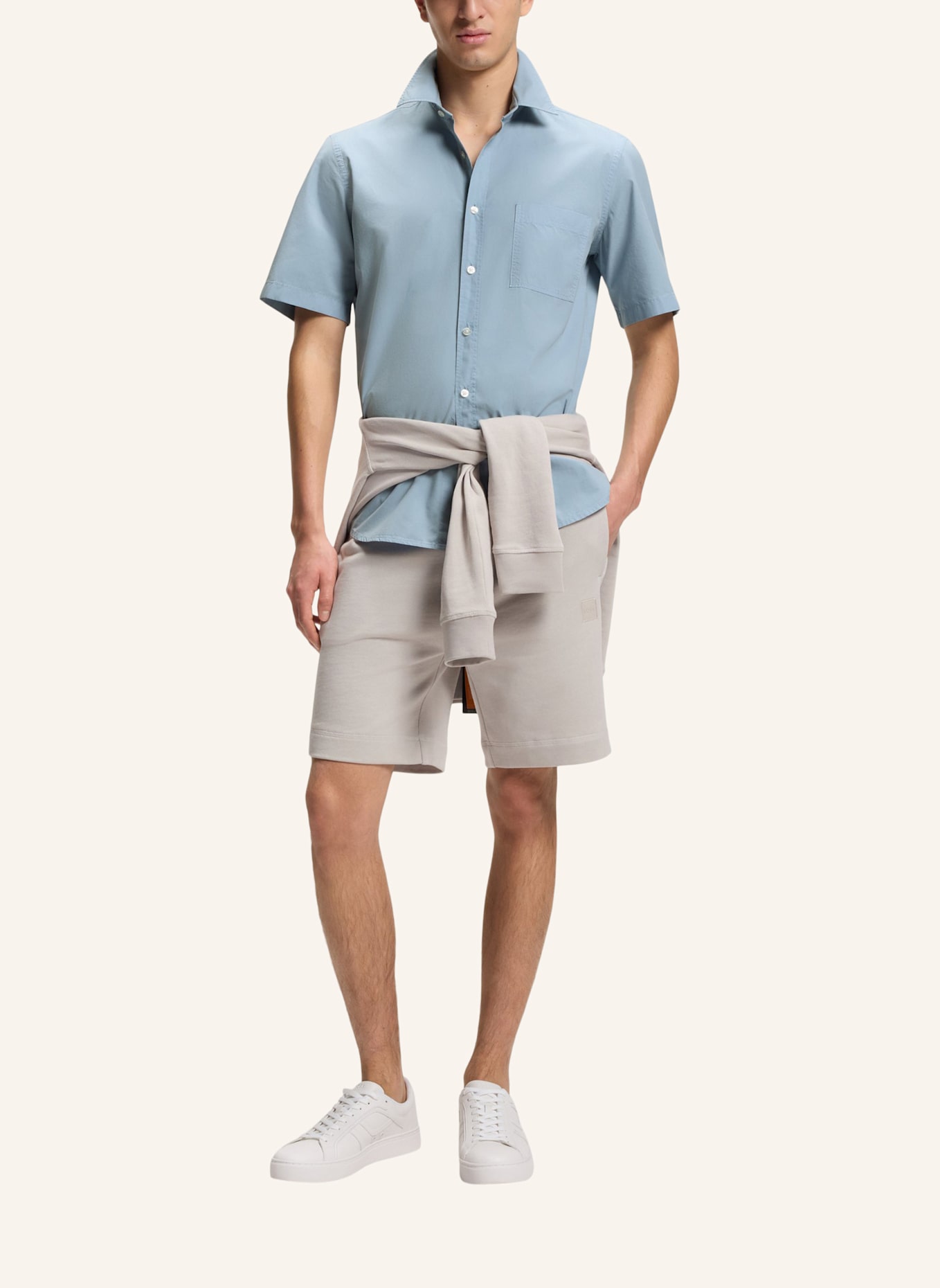 BOSS Casual Hemd RELEGANT_6-SHORT_M Regular Fit: HELLBLAU