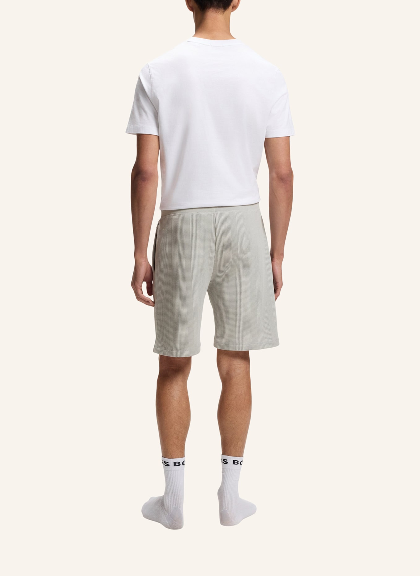 BOSS Loungewear Unterteil STRUCTURE SHORTS: HELLGRAU