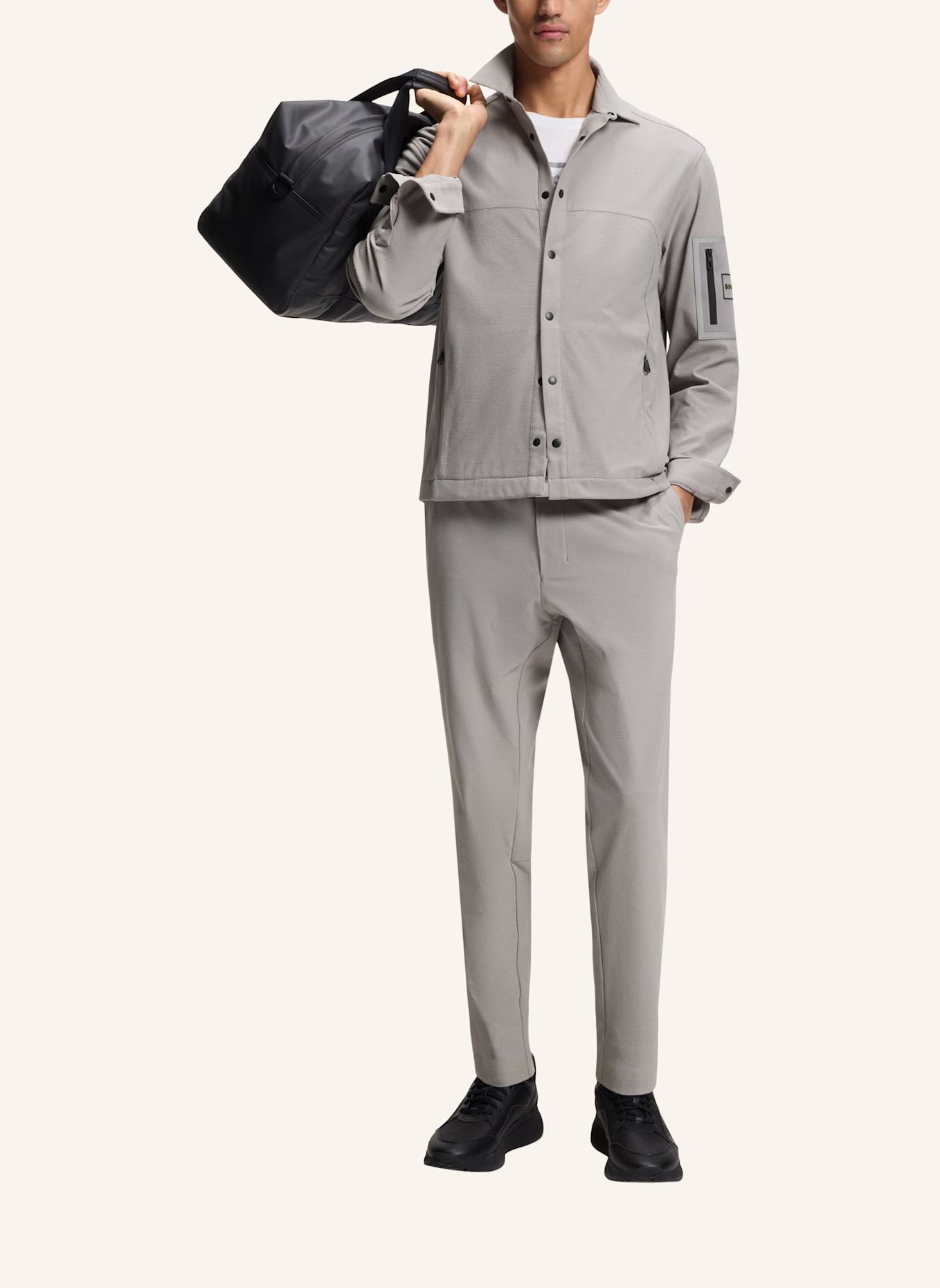 BOSS Casual Hemd ST_TOUR WAFFLE L Relaxed Fit: GRAU