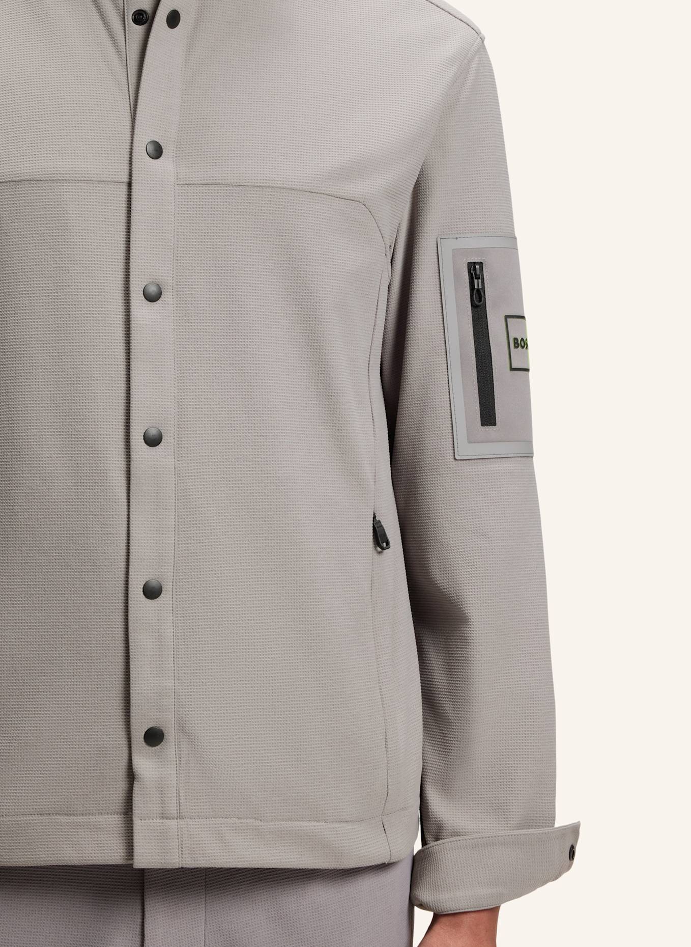 BOSS Casual Hemd ST_TOUR WAFFLE L Relaxed Fit: GRAU