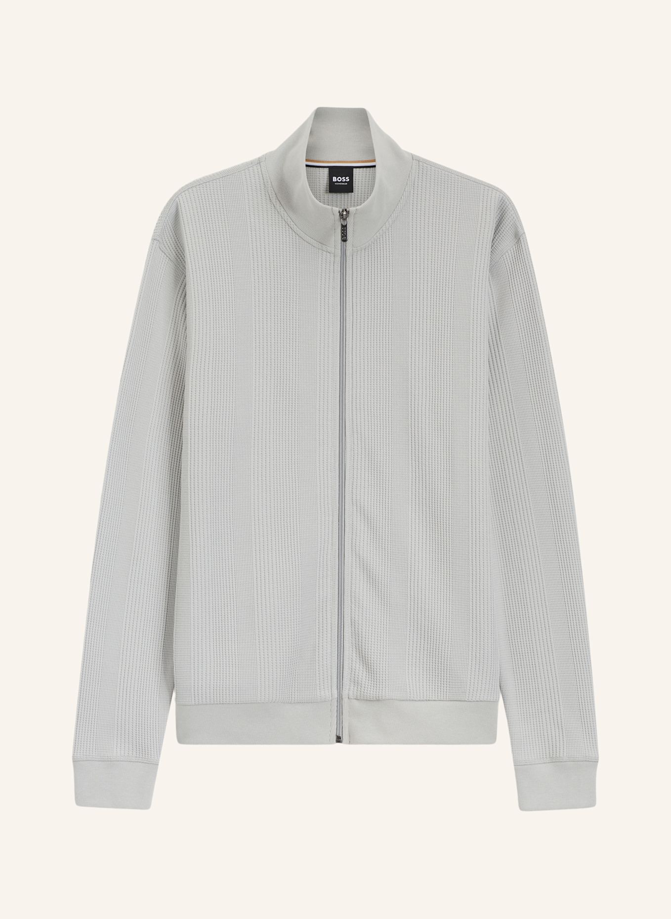 BOSS Loungewear Jacke STRUCTURE ZIP JACKET Regular Fit: HELLGRAU