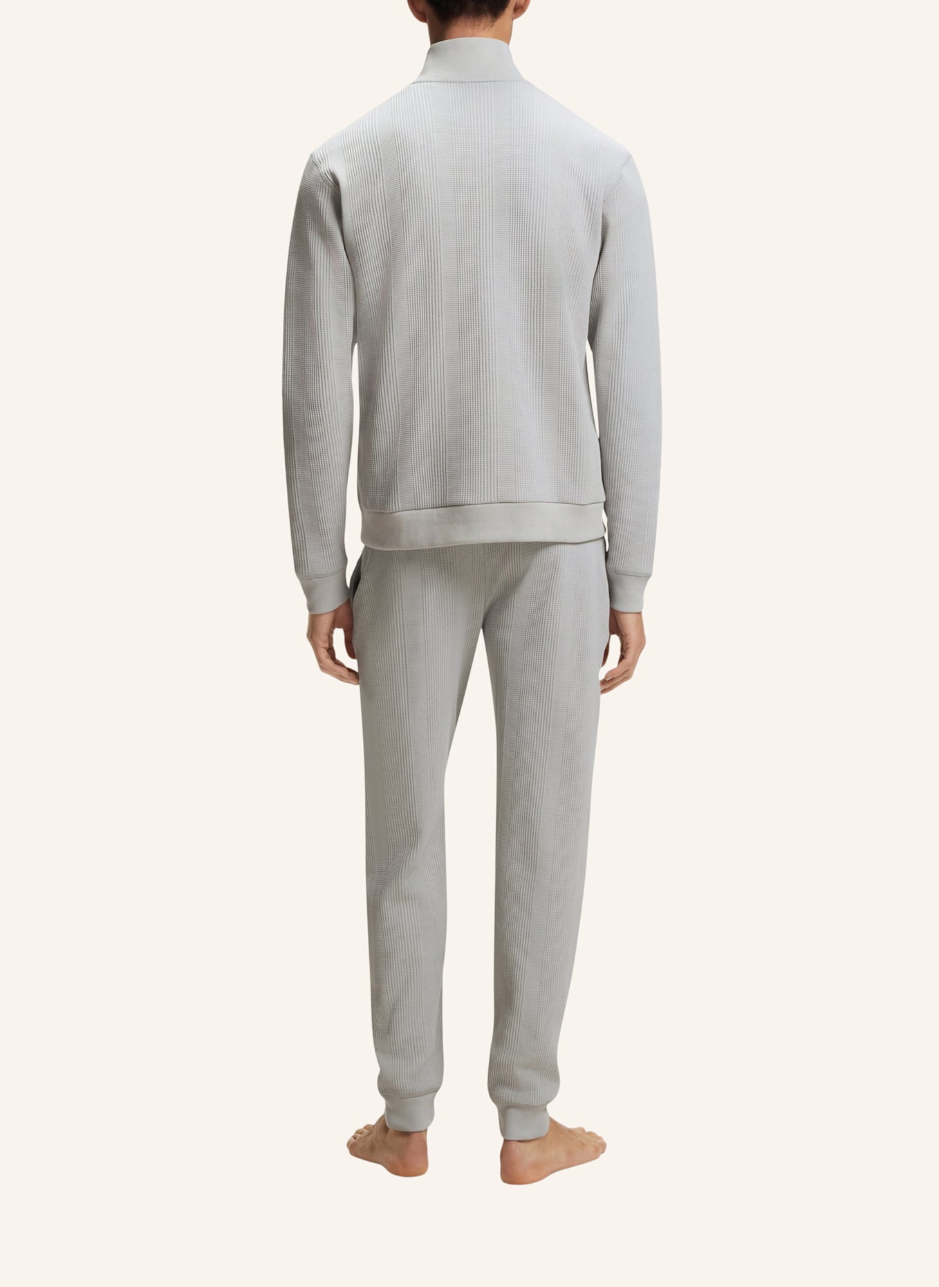 BOSS Loungewear Jacke STRUCTURE ZIP JACKET Regular Fit: HELLGRAU