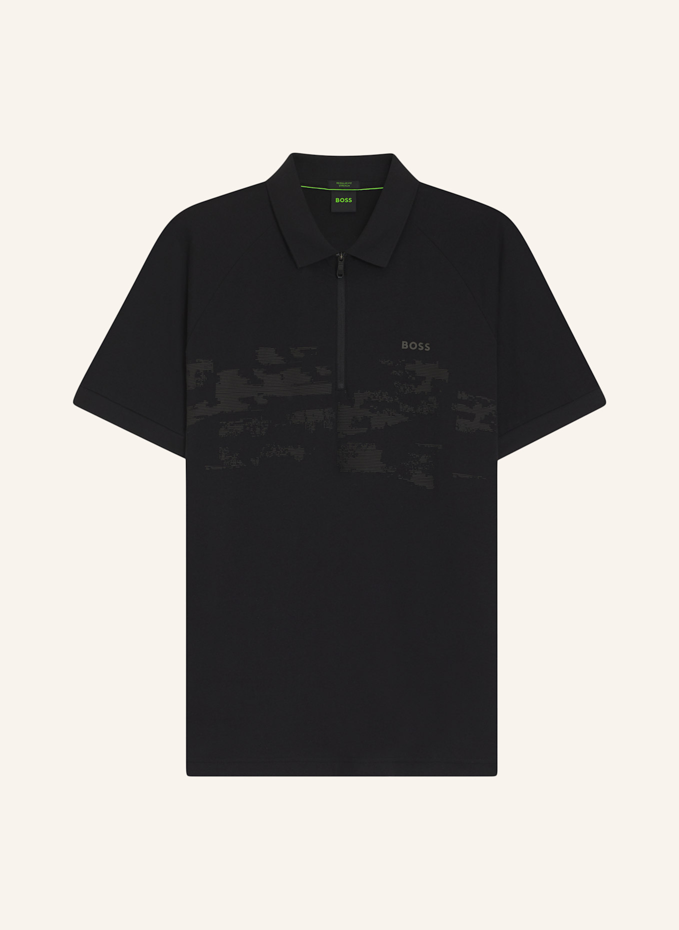 BOSS Poloshirt PL_GLOBE PATTERN Regular Fit: SCHWARZ