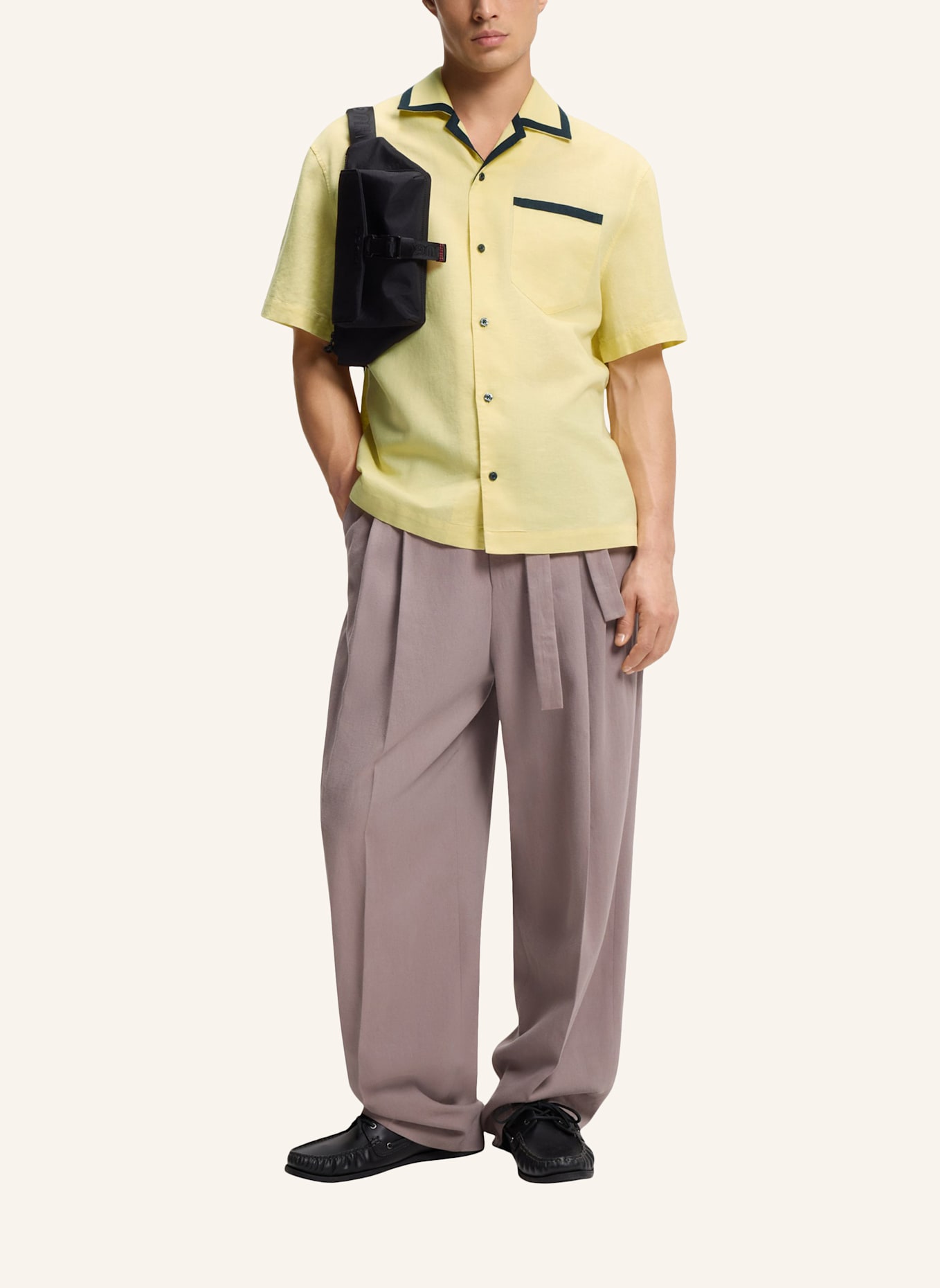 HUGO Business Hemd EXOLINO Oversize Fit: GELB