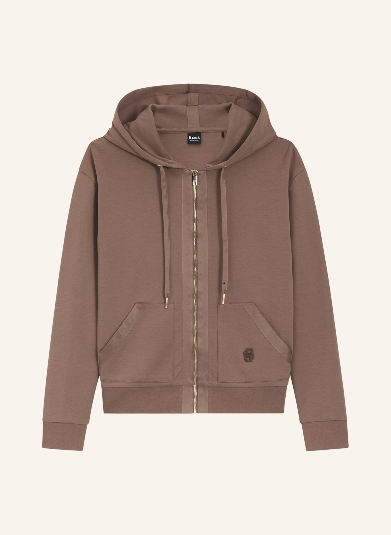 BOSS Loungewear Jacke SHINY B_JACKET H.: BRAUN