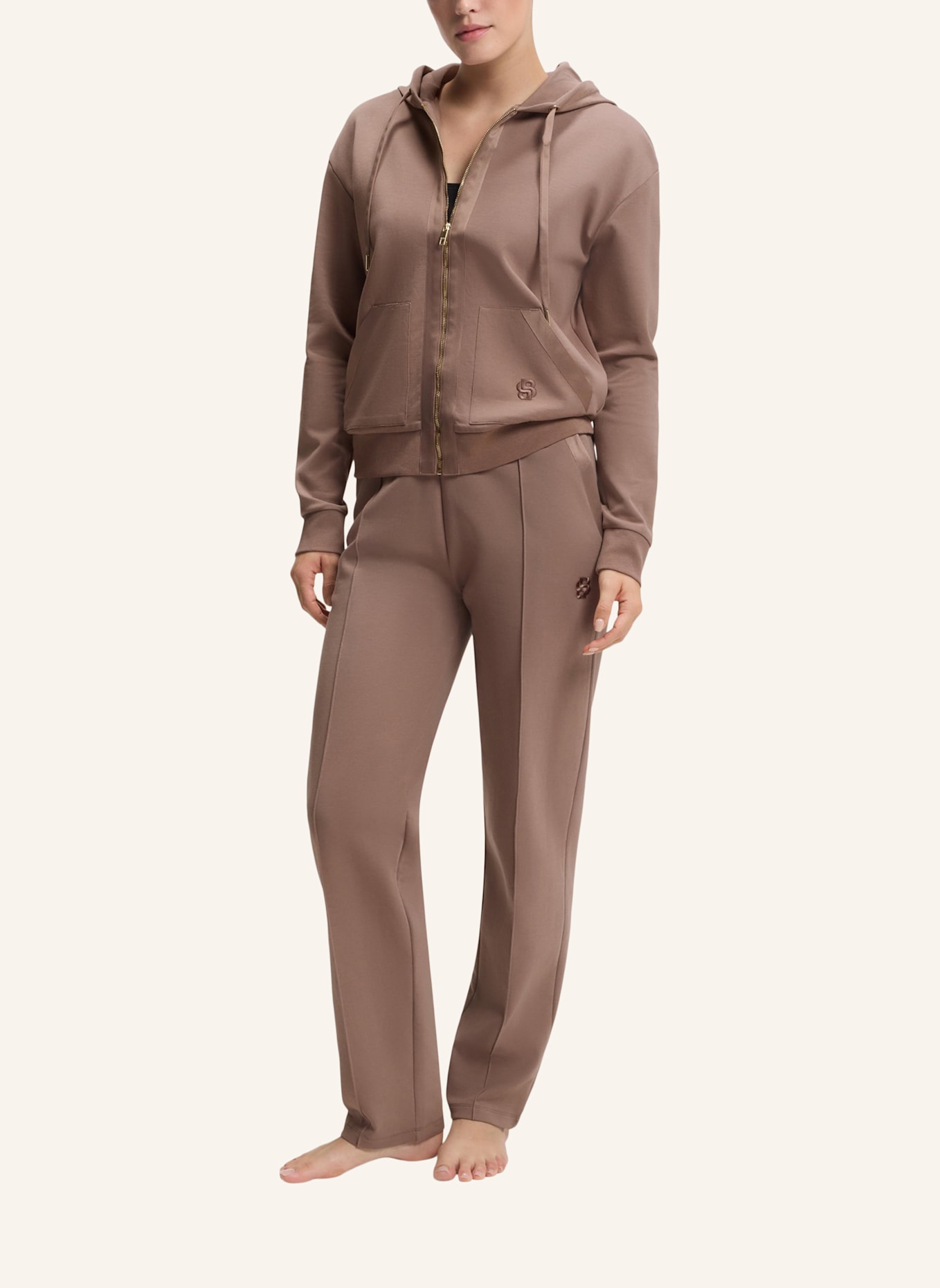 BOSS Loungewear Jacke SHINY B_JACKET H.: BRAUN