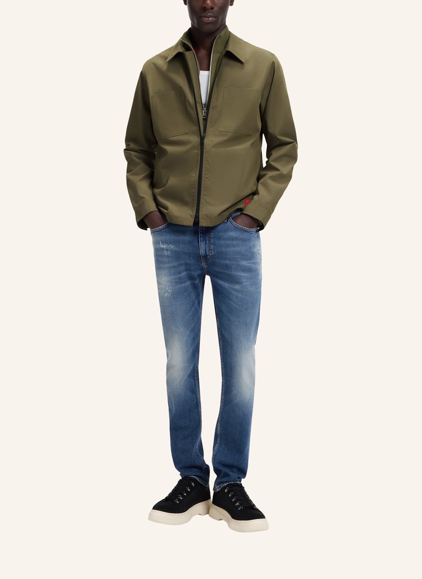 HUGO Business Hemd EVALOM Oversize Fit: GRÜN