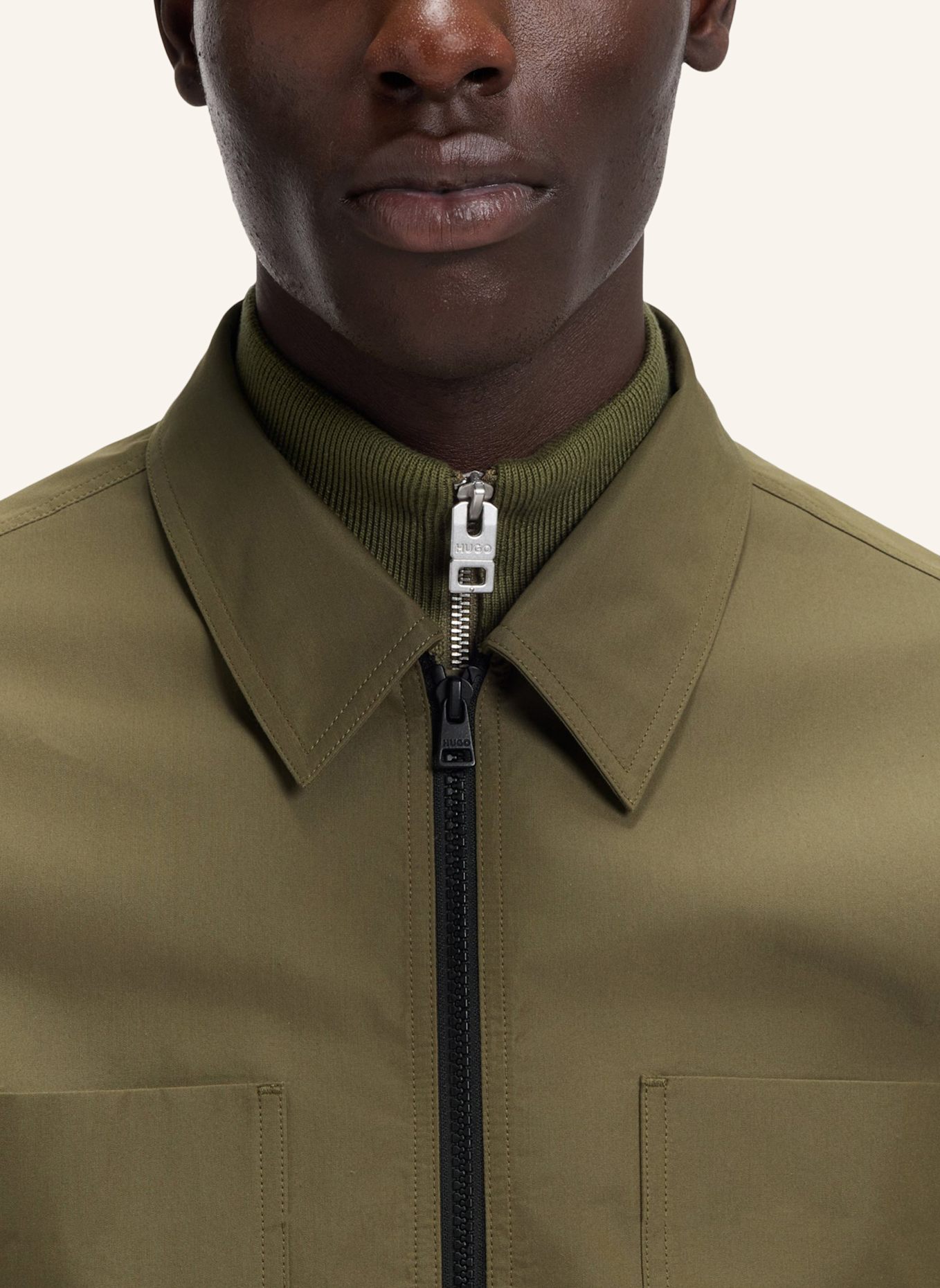 HUGO Business Hemd EVALOM Oversize Fit: GRÜN